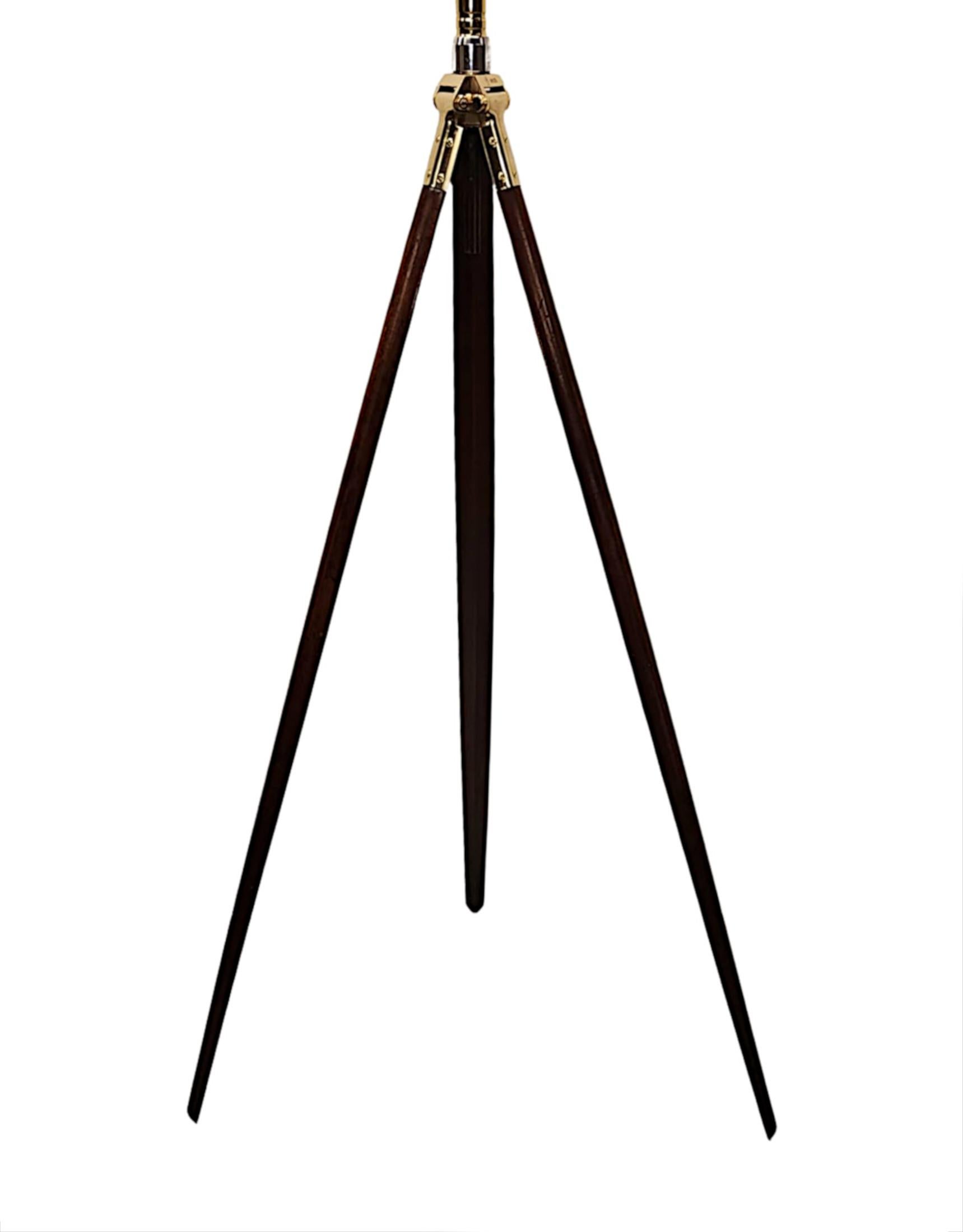 Early 20th Century Brass and Leather Coast Guard Telescope By Ottway London For Sale 6