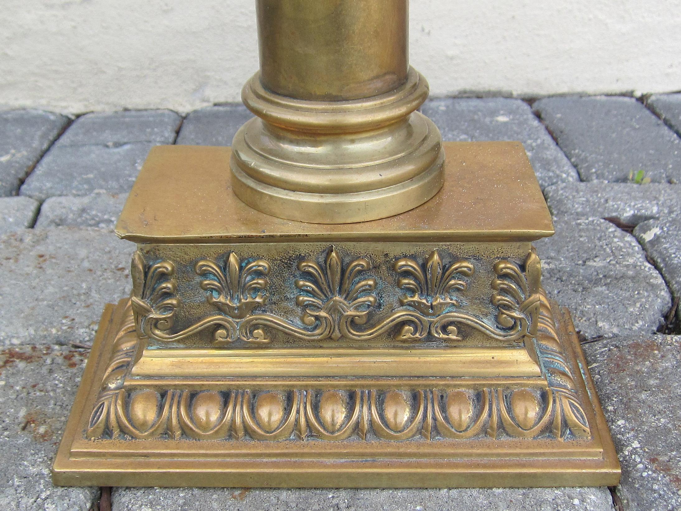 Early 20th Century Brass Andirons with Ball Finials 1