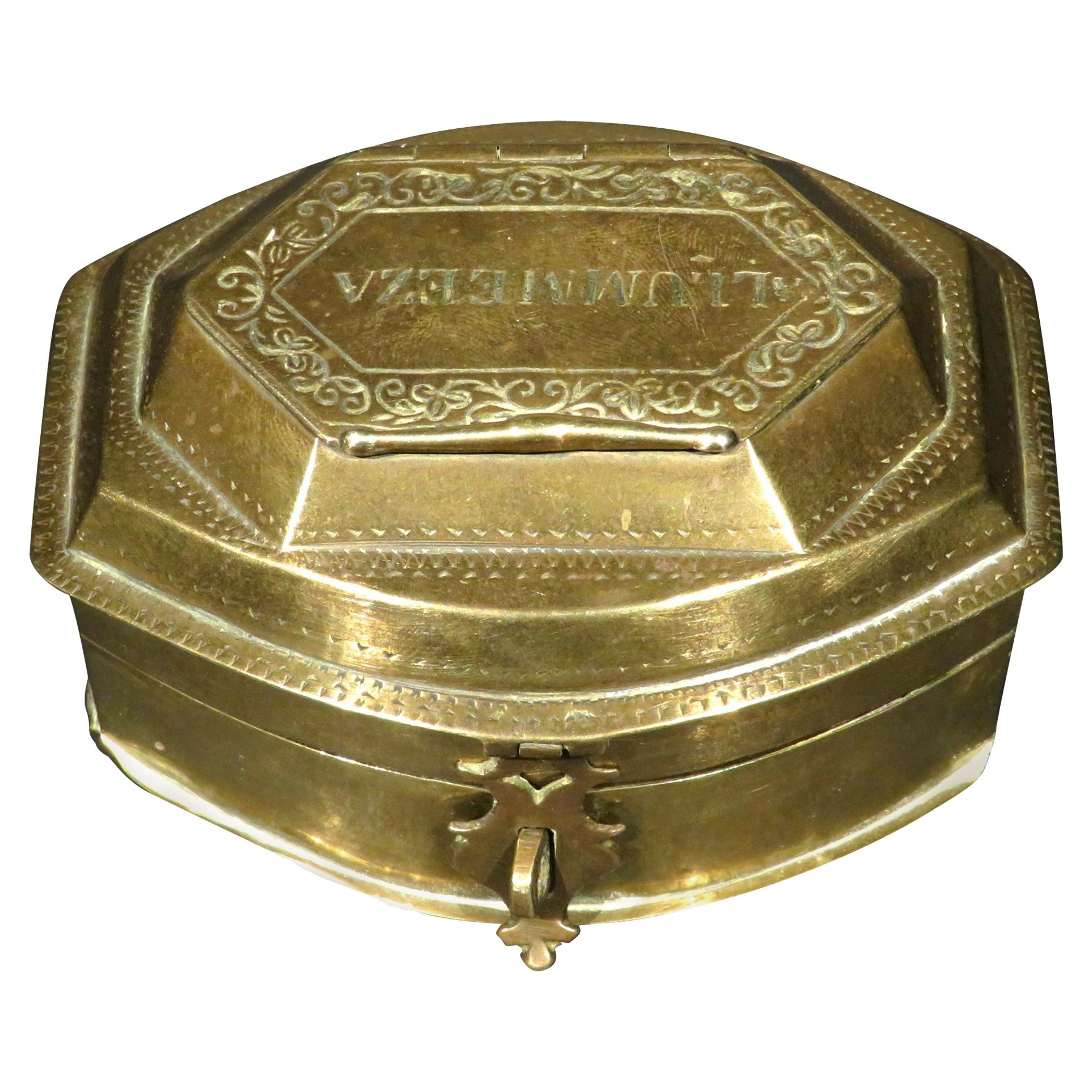 An Early 20th Century Brass Betel Box or Pandan, Probably Brunei Circa 1900  For Sale