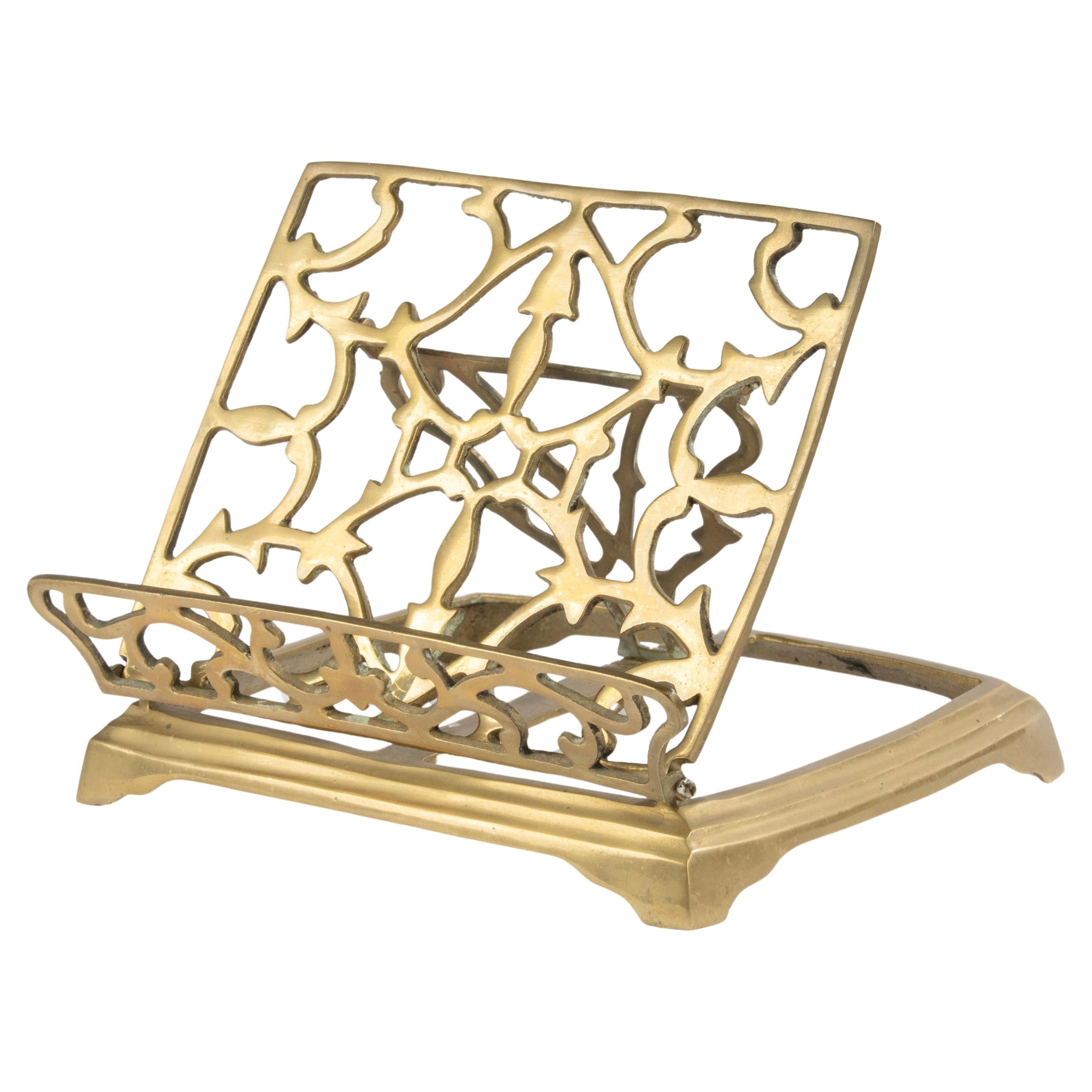 Early 20th Century Brass Book Stand  For Sale