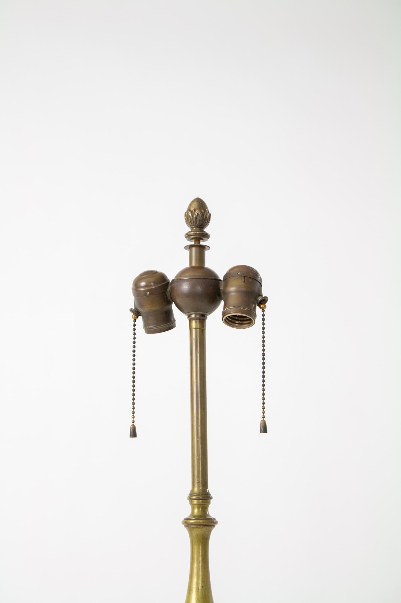 Neoclassical Early 20th Century Brass Candlestick Table Lamp