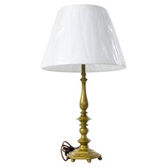 Early 20th Century Brass Candlestick Table Lamp