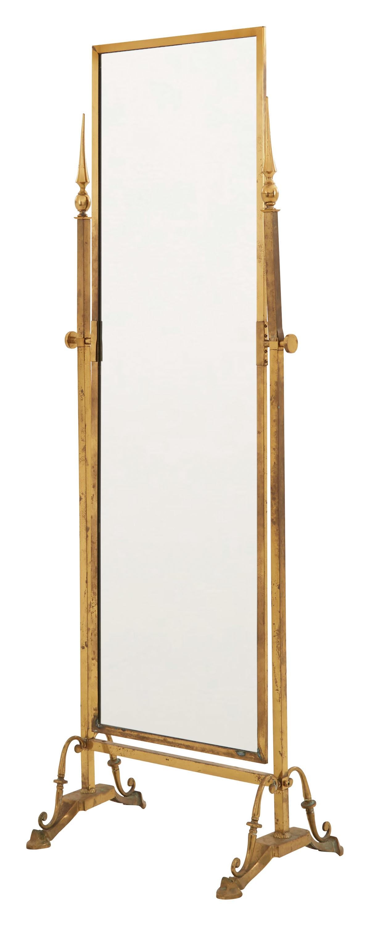 • Patinated brass frame
• New mirror
• Early 20th century
• American

Dimensions:
• Overall: 24