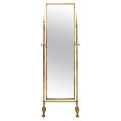 Early 20th Century Brass Cheval Mirror