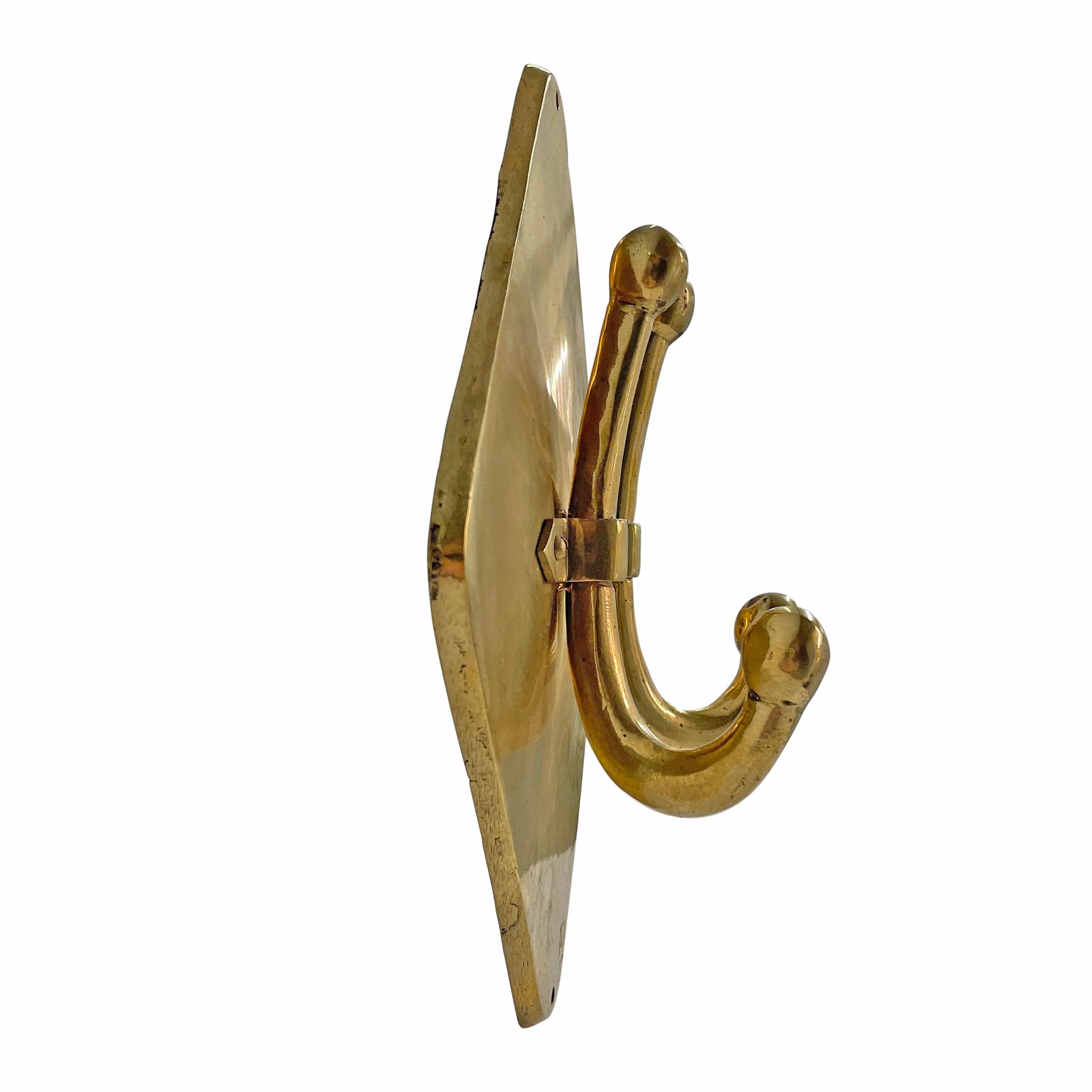 Early 20th Century Brass Coat/Hat Rack In Good Condition In Chicago, IL