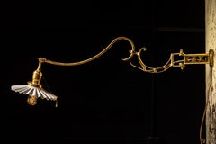 Early 20th Century Brass Faries No. 15 Adjustable Wall Lamp