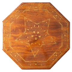 Early 20th Century Brass Inlay Folding Hoshiarpur Table