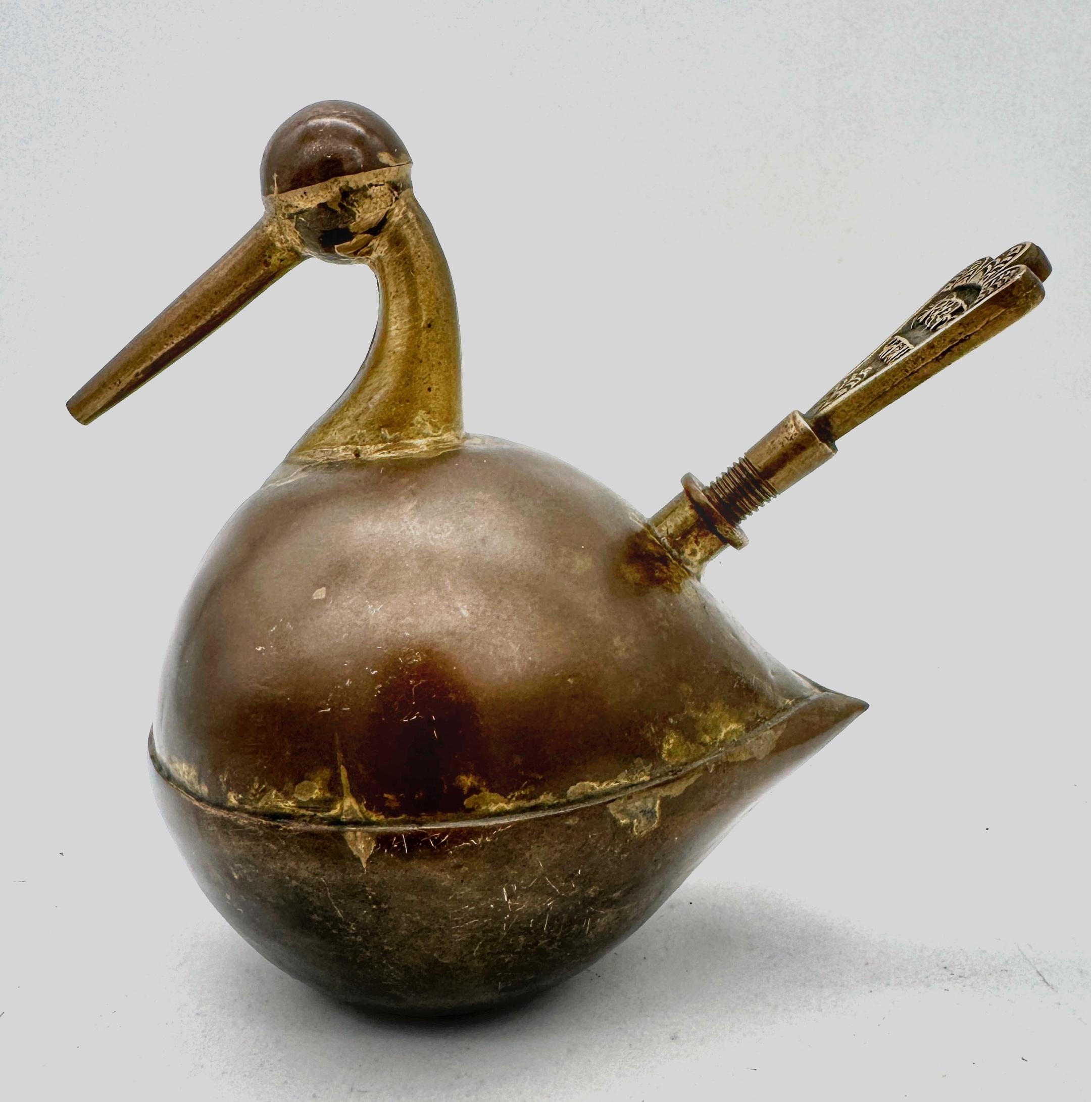 Indian Early 20th Century Brass & Iron Jeweler's Torch, Karnataka, South India For Sale