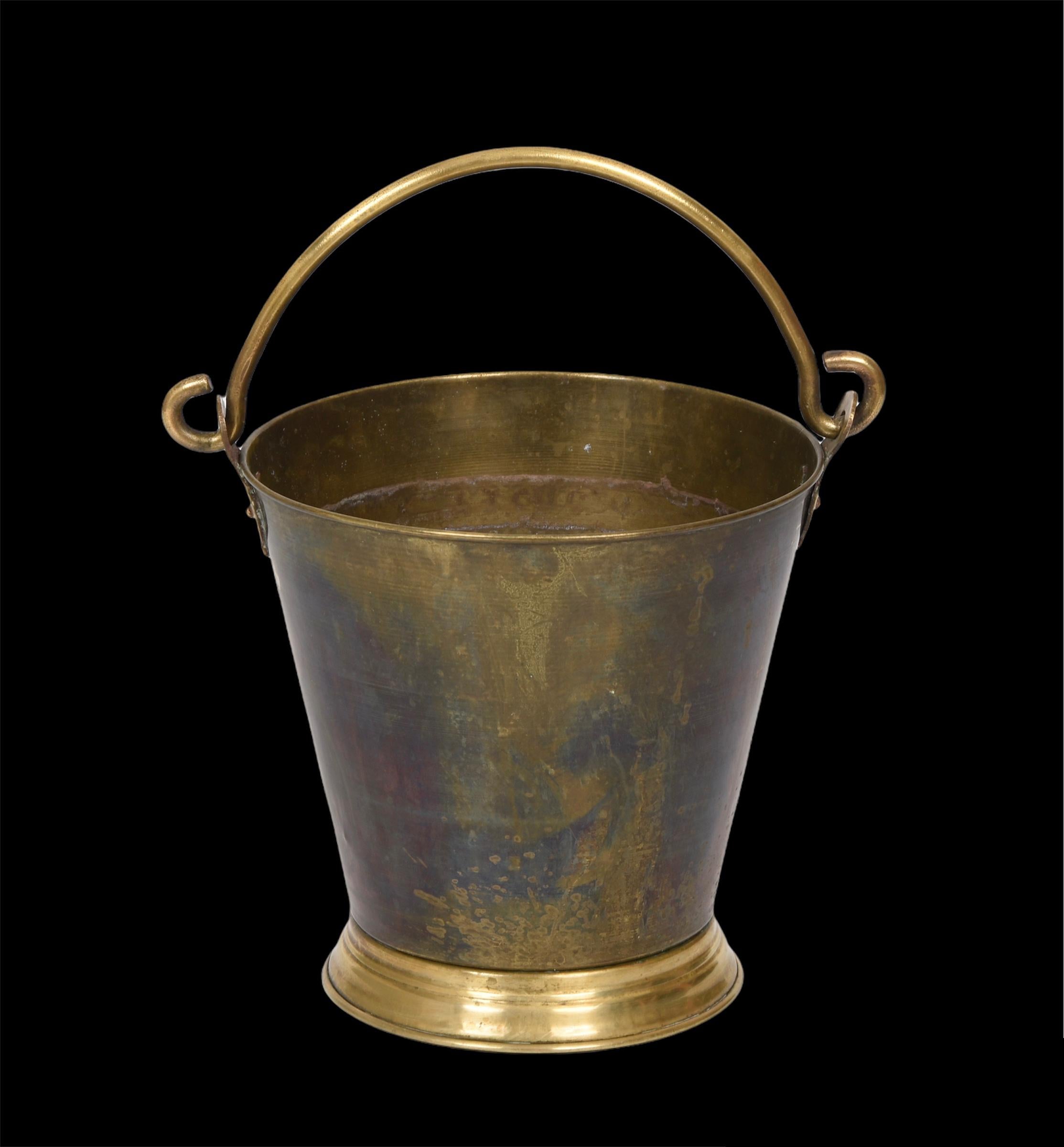 Early 20th Century Brass Italian Ice Bucket with Heavy Handle, 1930s 6