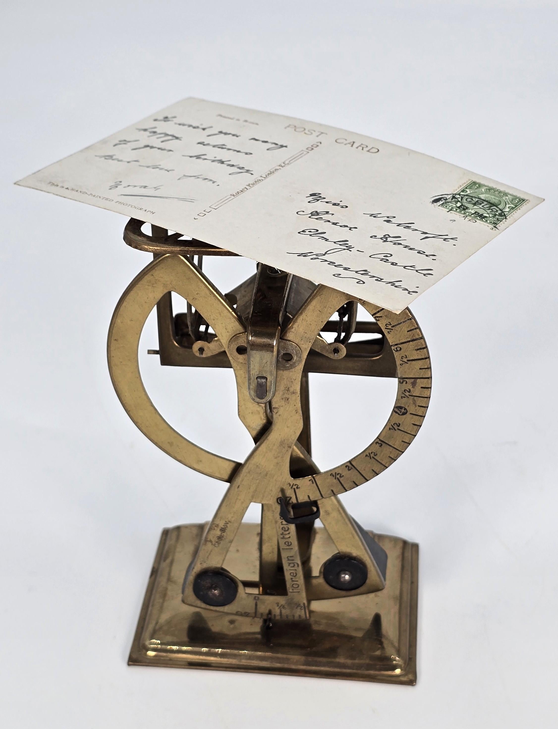 Pèse-lettres en laiton du début du 20e siècle fabriqué en Tchécoslovaquie, vers 1910 en vente 3