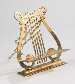 Early 20th Century Brass Lyre Shaped Book / Sheet Stand