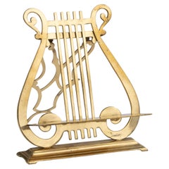 Early 20th Century Brass Lyre Shaped Book / Sheet Stand