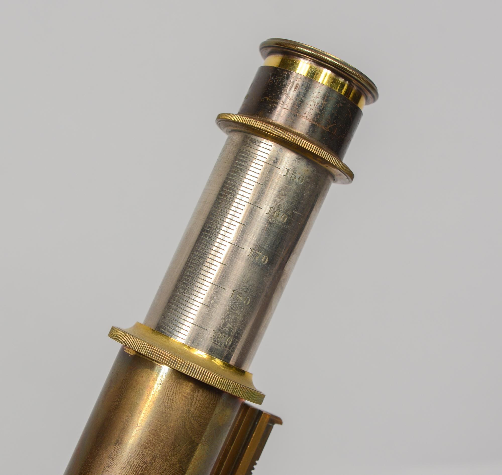Early 20th Century Brass Microscope by Bausch and Lomb In Good Condition In San Mateo, CA