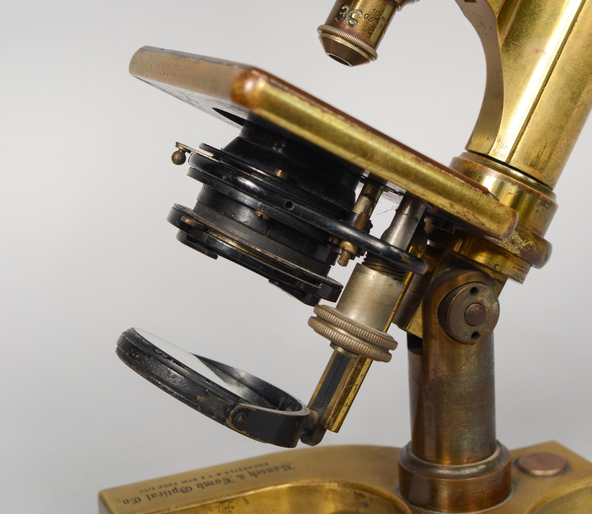 Early 20th Century Brass Microscope by Bausch and Lomb 1