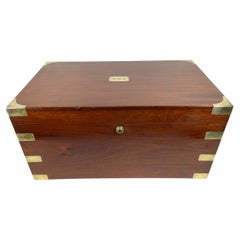 Early 20th Century Brass Mounted Mahogany Benson & Hedges Campaign Style Humidor
