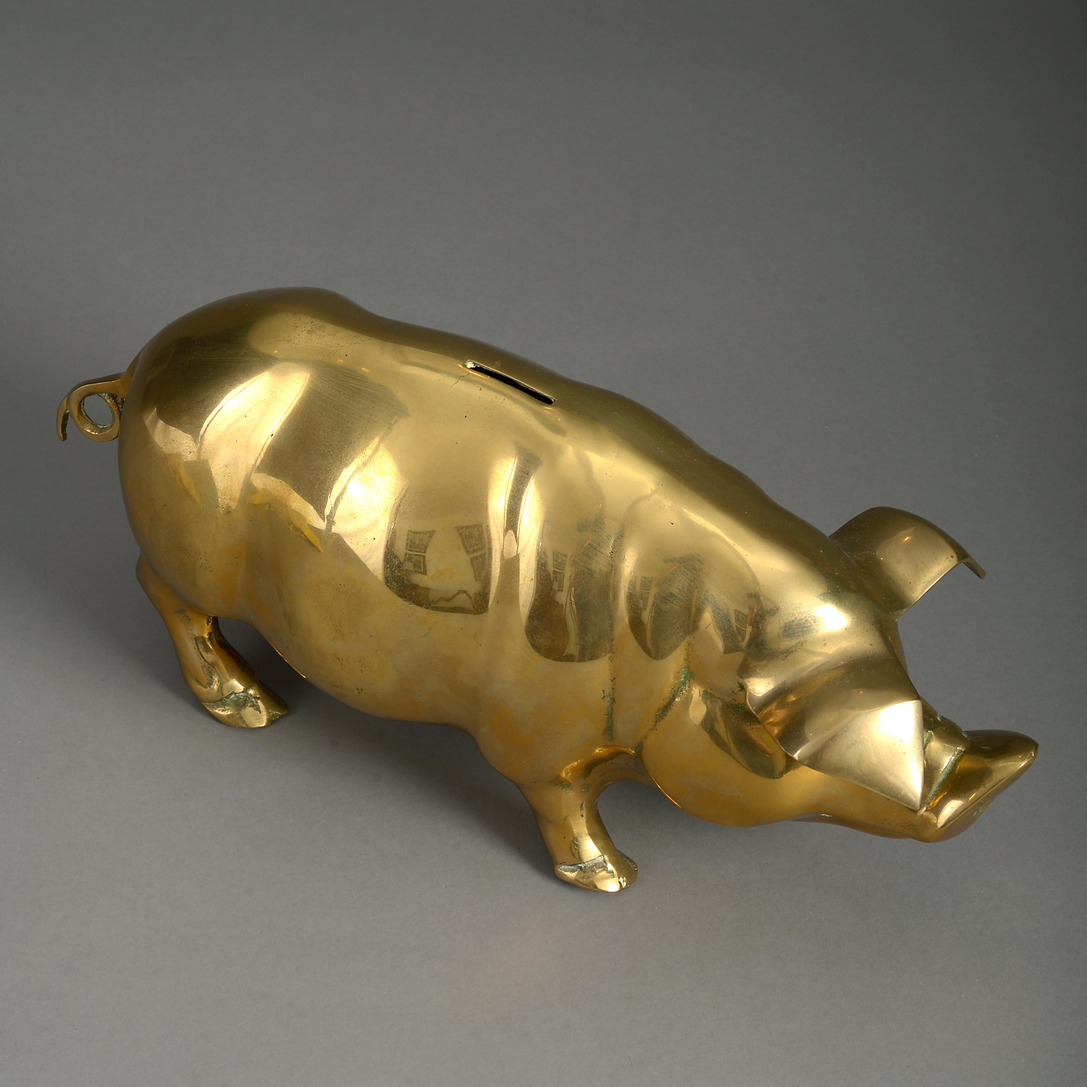 brass piggy bank antique
