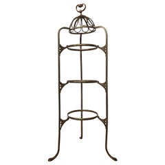 Early 20th Century Brass Tiered Plate Rack or Dessert Stand
