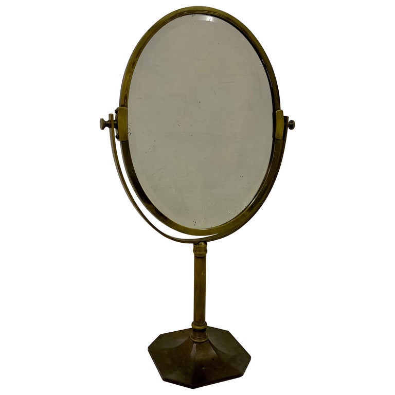 Early 20th Century Brass Vanity Table Mirror For Sale at 1stDibs
