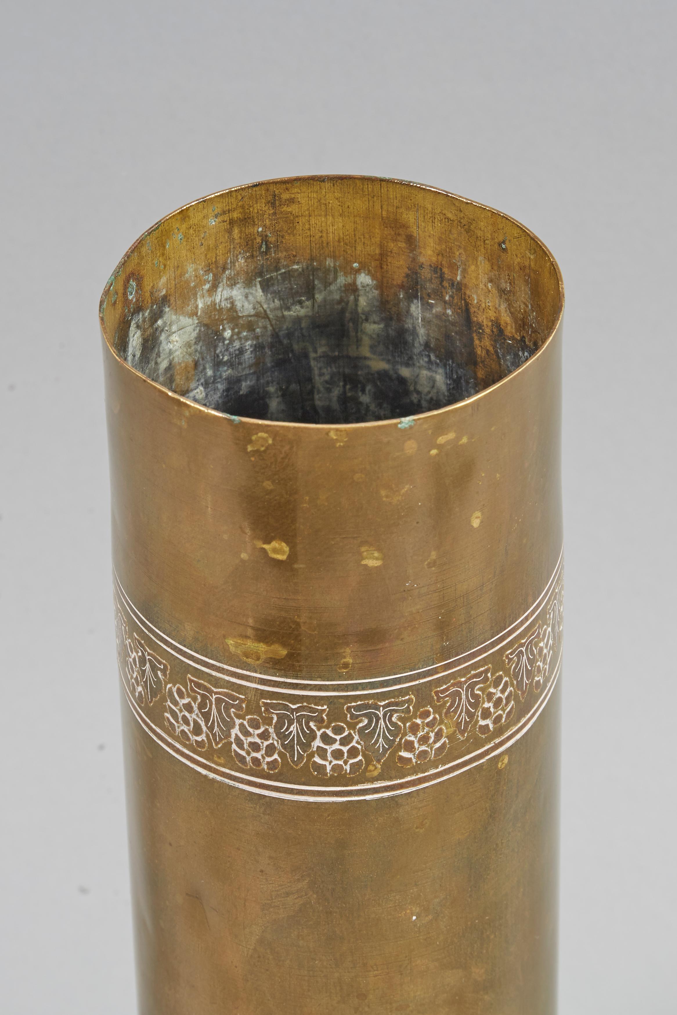 Early 20th Century Brass Vase by Bezalel School Jerusalem 4