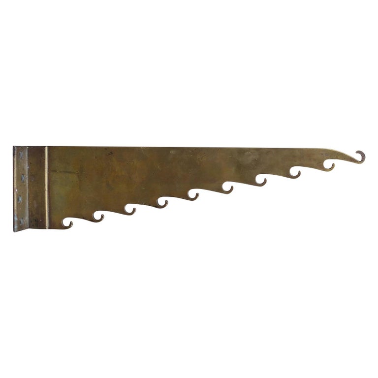 Early 20th Century Brass Wall Hanger For Sale at 1stDibs