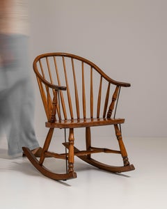 Early 20th Century British Amber Windsor Rocking Armchair