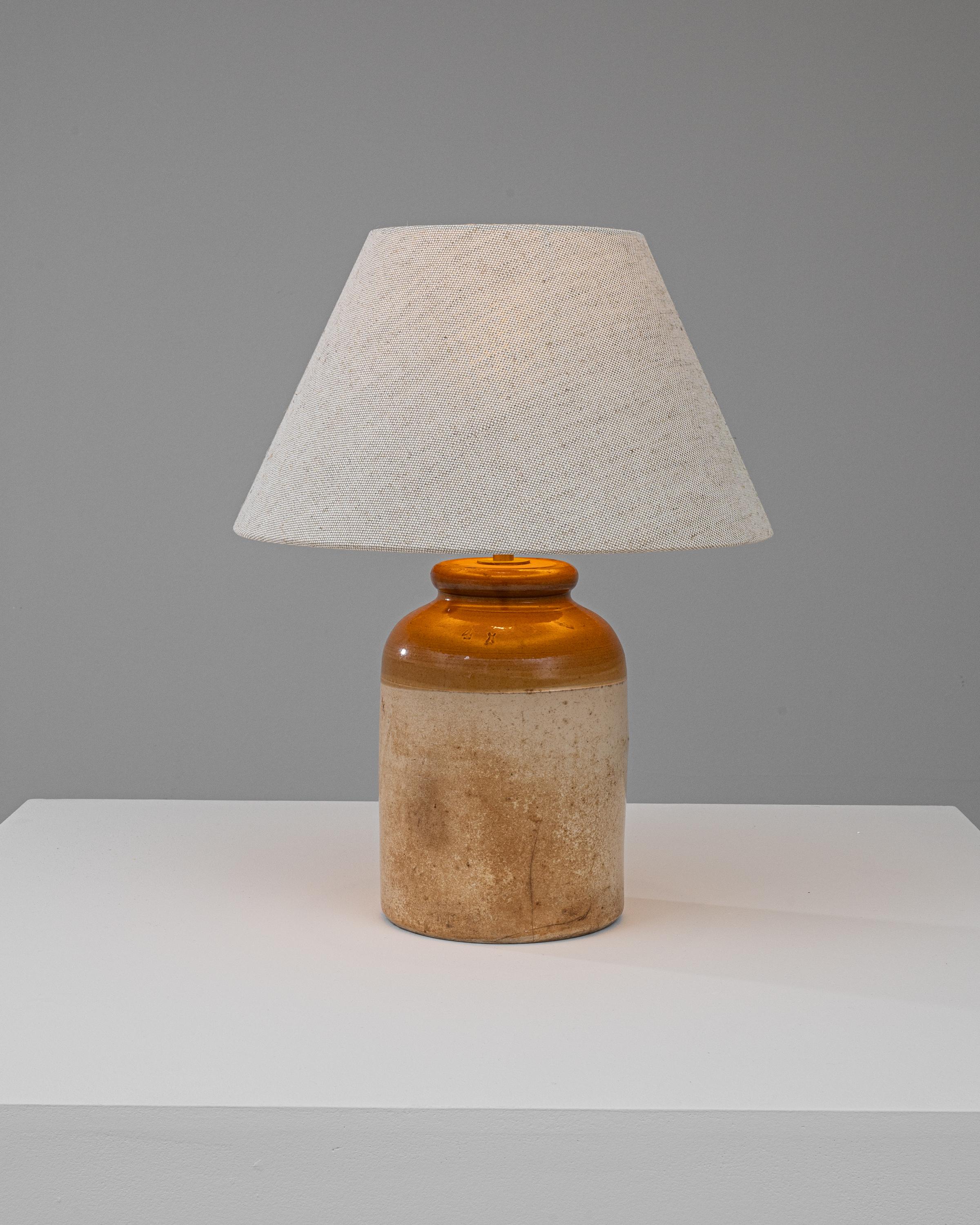Early 20th Century British Ceramic Table Lamp In Good Condition In High Point, NC