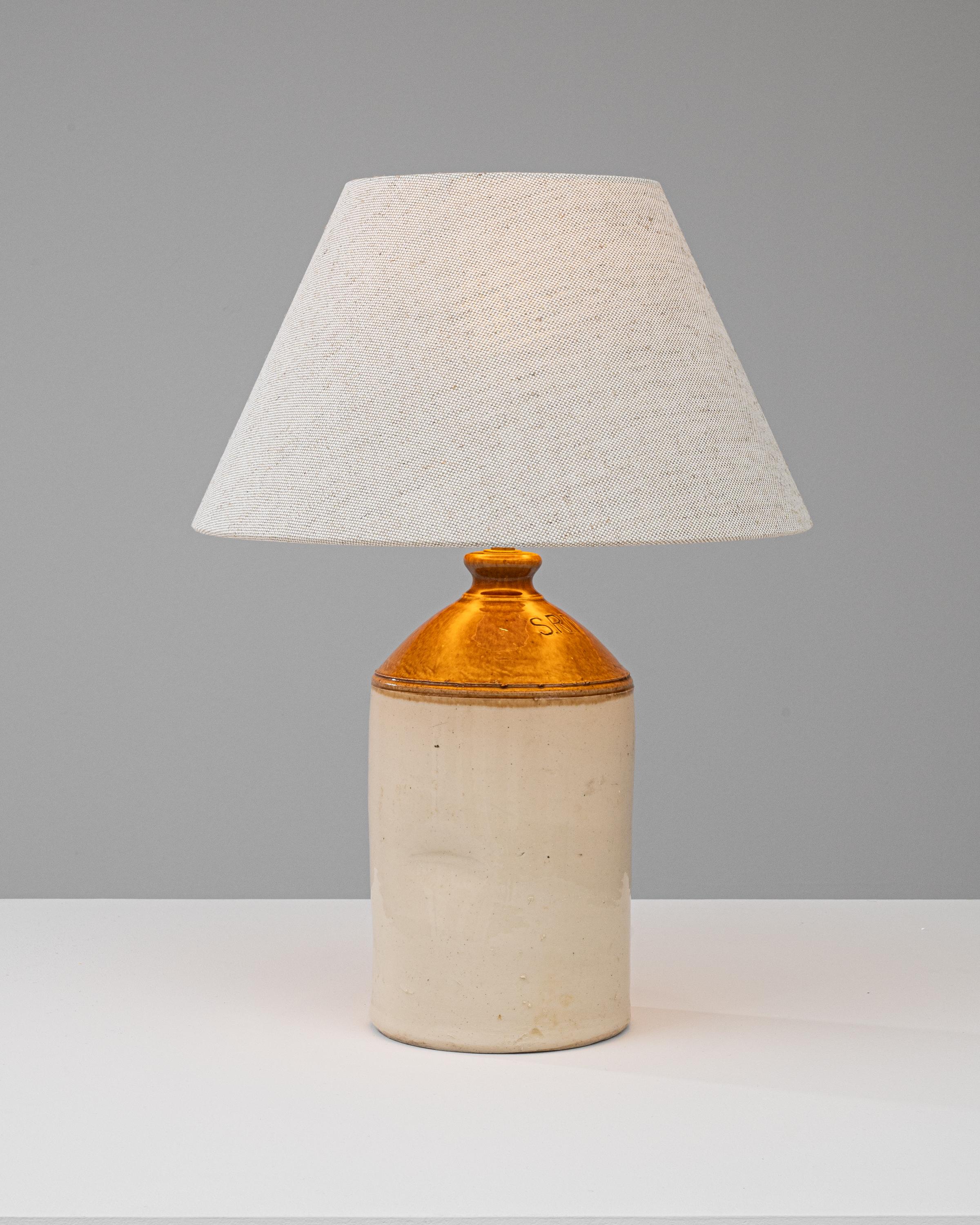 Early 20th Century British Ceramic Table Lamp In Good Condition For Sale In High Point, NC