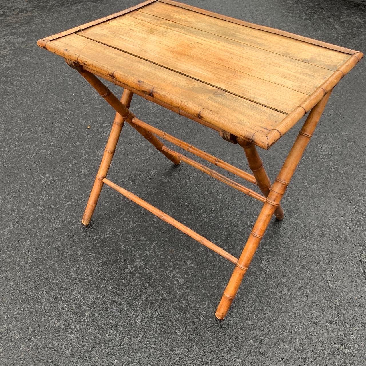 Table de maître pliante en bambou du début du 20e siècle, d'origine britannique en vente 4