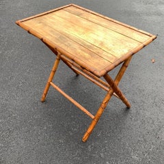 Early 20th Century British Folding Bamboo Side Butlers Table