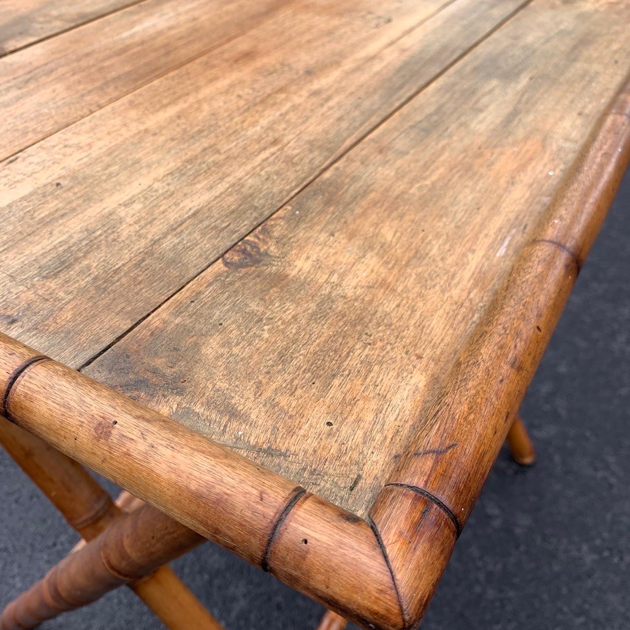Table de maître pliante en bambou du début du 20e siècle, d'origine britannique en vente 1