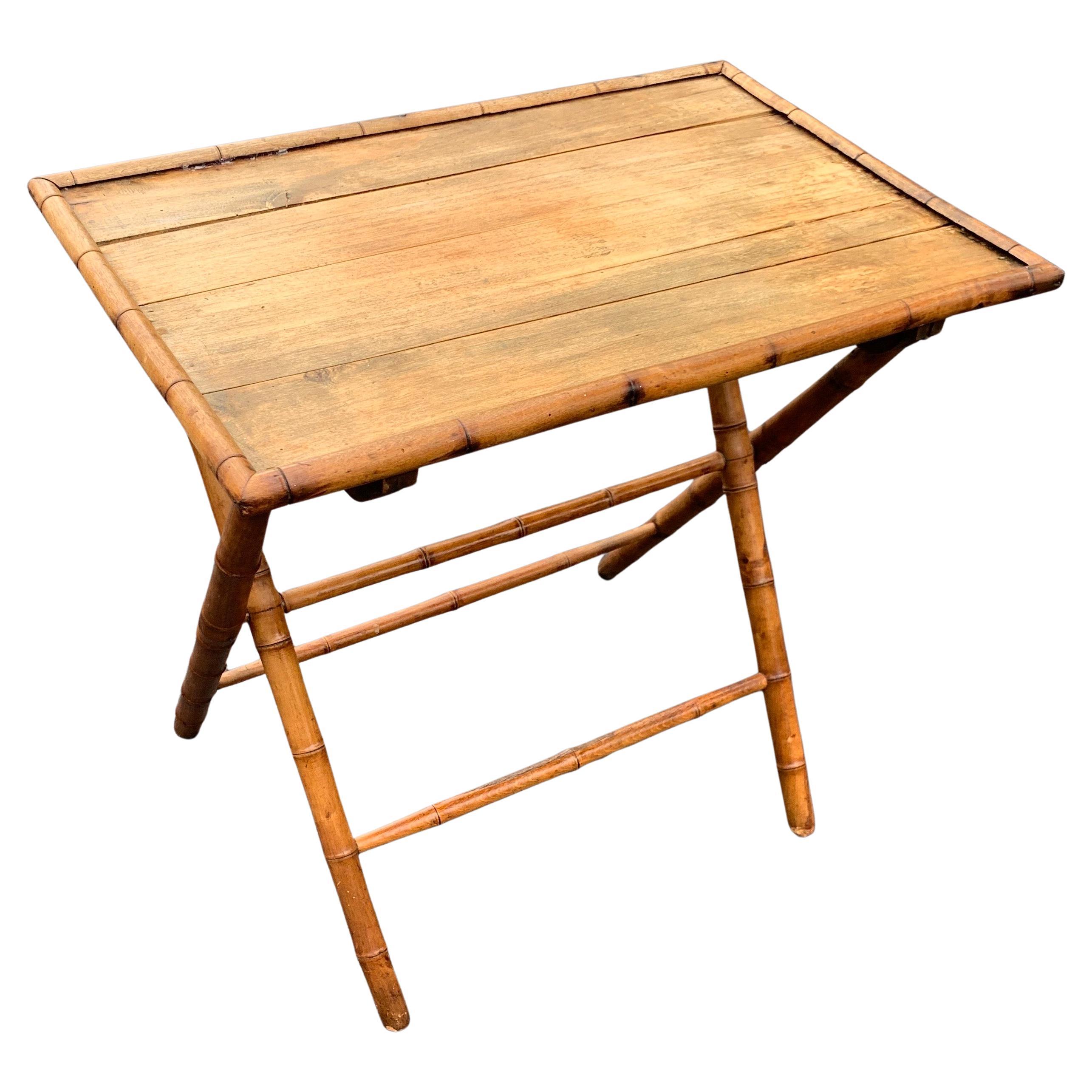 Table de maître pliante en bambou du début du 20e siècle, d'origine britannique en vente