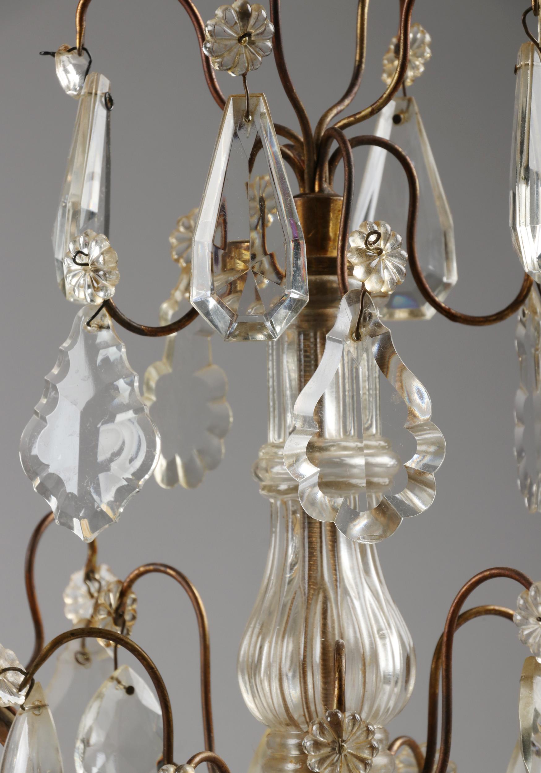 Early 20th Century Bronze and Crystal Girandoles Table Lamps 2