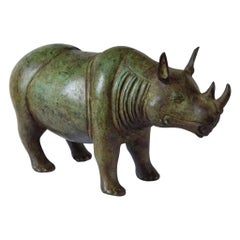 Early 20th Century Bronze Animalier Sculpture Representing a Rhino