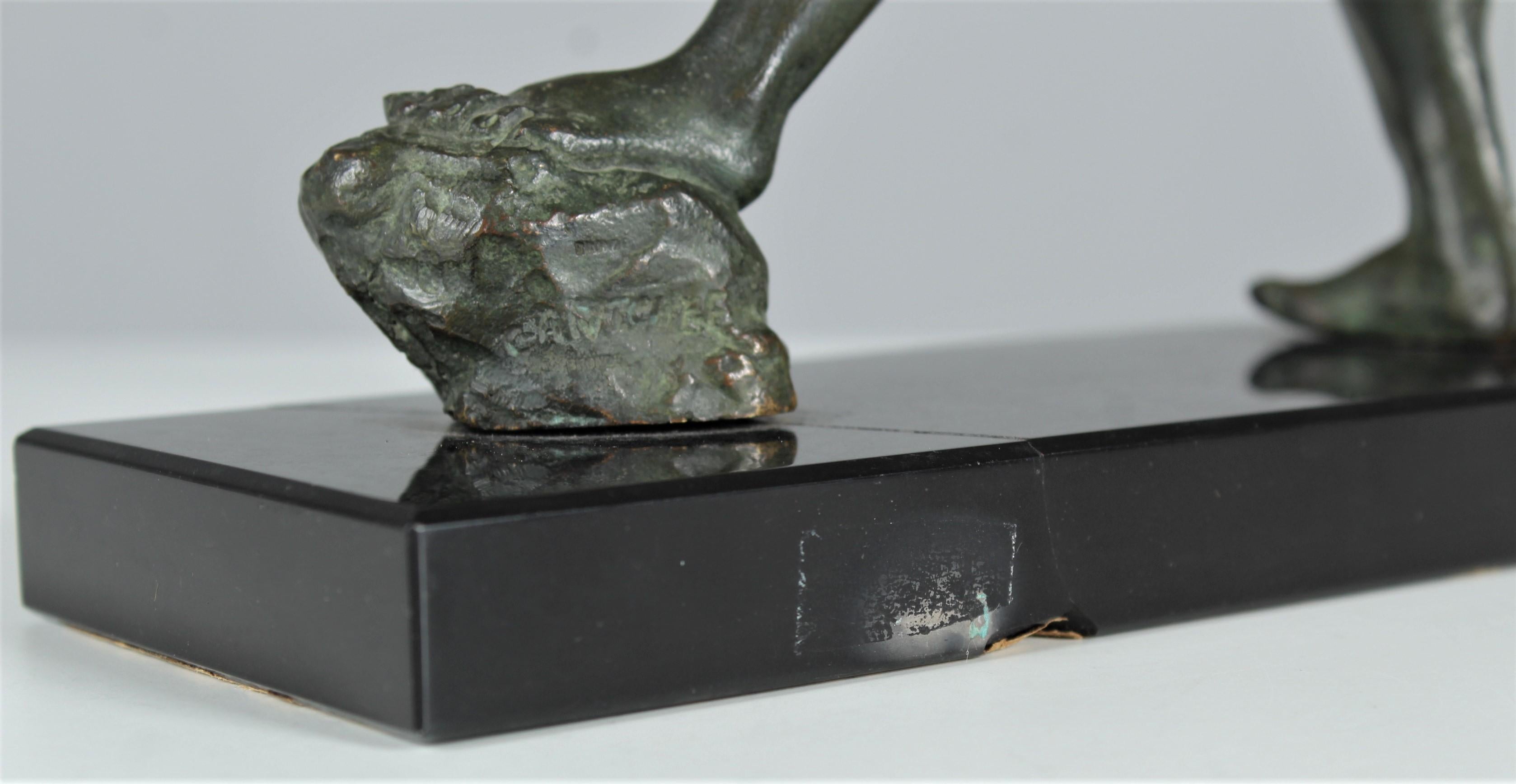 Début du 20e siècle Bronze, Sculpture en bronze antique, bûcheron avec hache, signée État moyen - En vente à Greven, DE