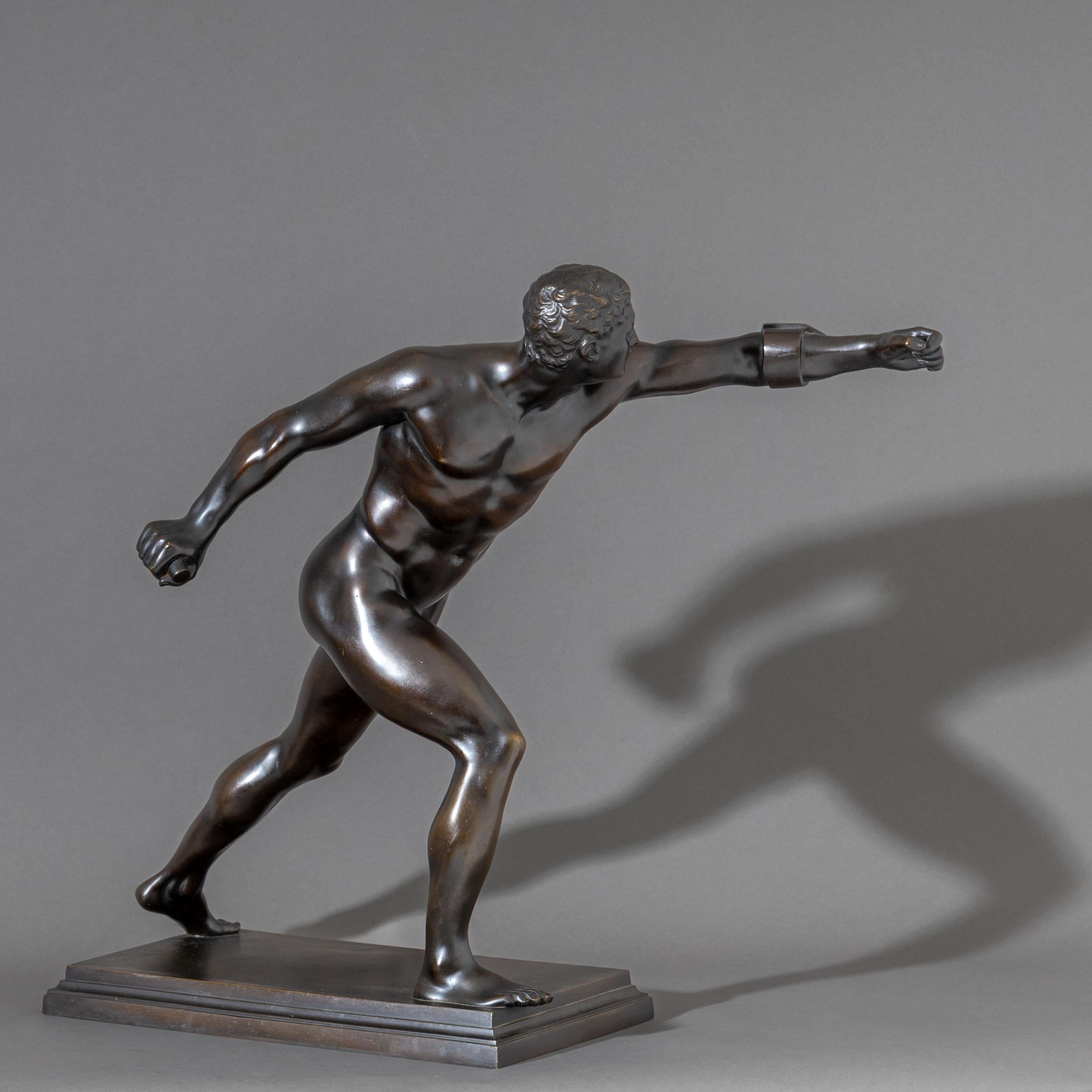 German Early-20th Century Bronze Borghese Gladiator, Berlin