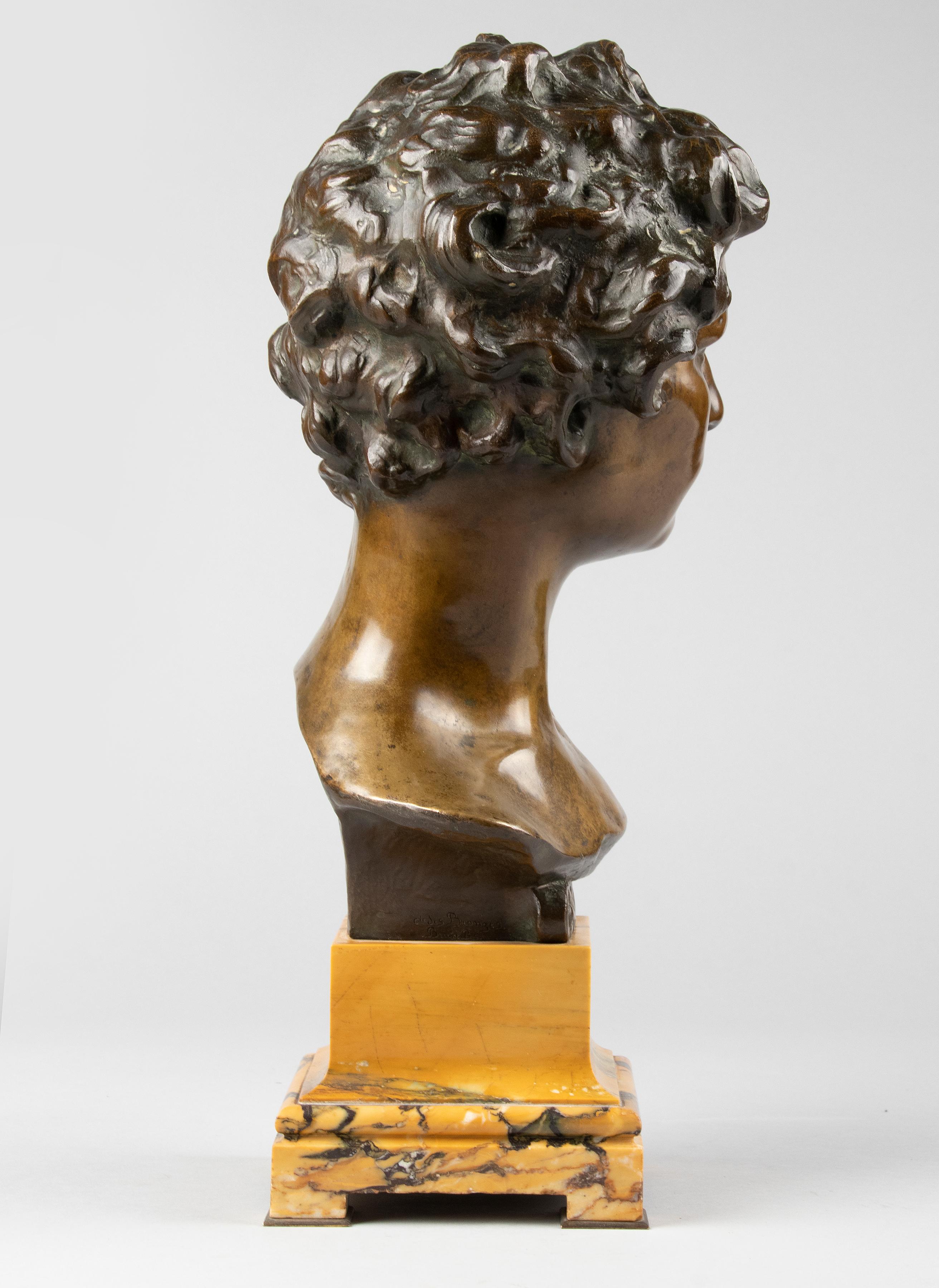 Early 20th Century Bronze Bust of David, Désiré Weygers For Sale 3