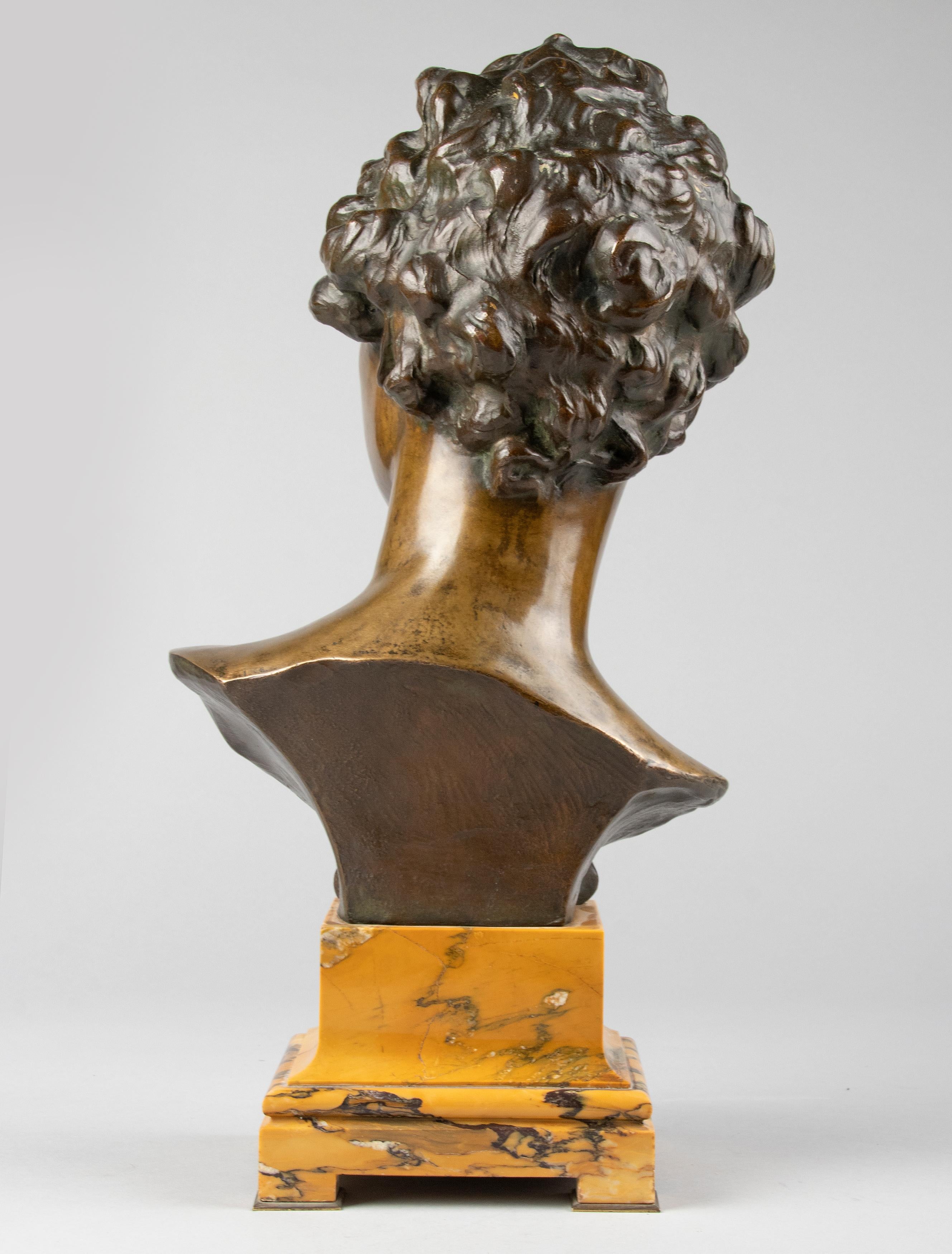 Early 20th Century Bronze Bust of David, Désiré Weygers For Sale 6