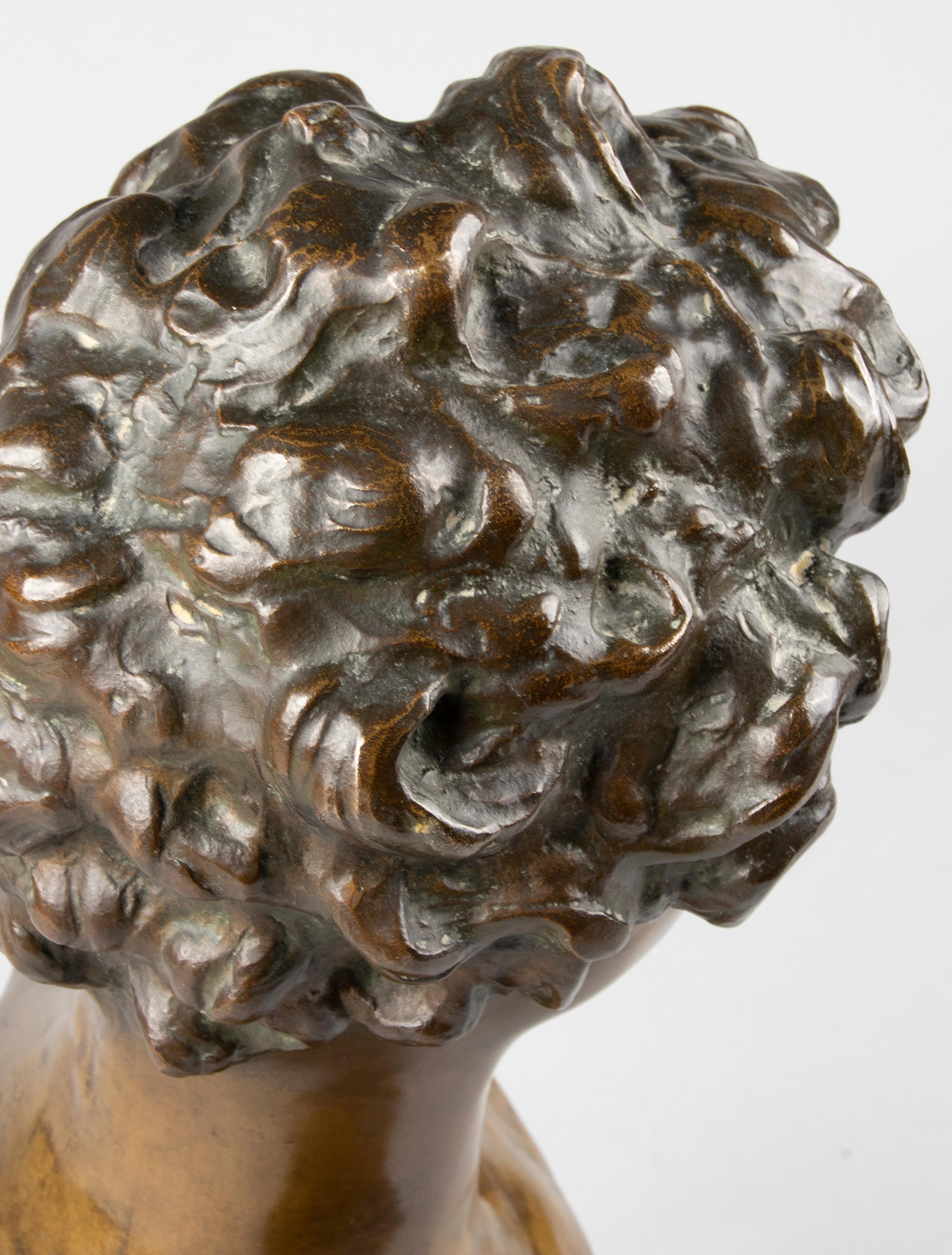 Early 20th Century Bronze Bust of David, Désiré Weygers For Sale 10