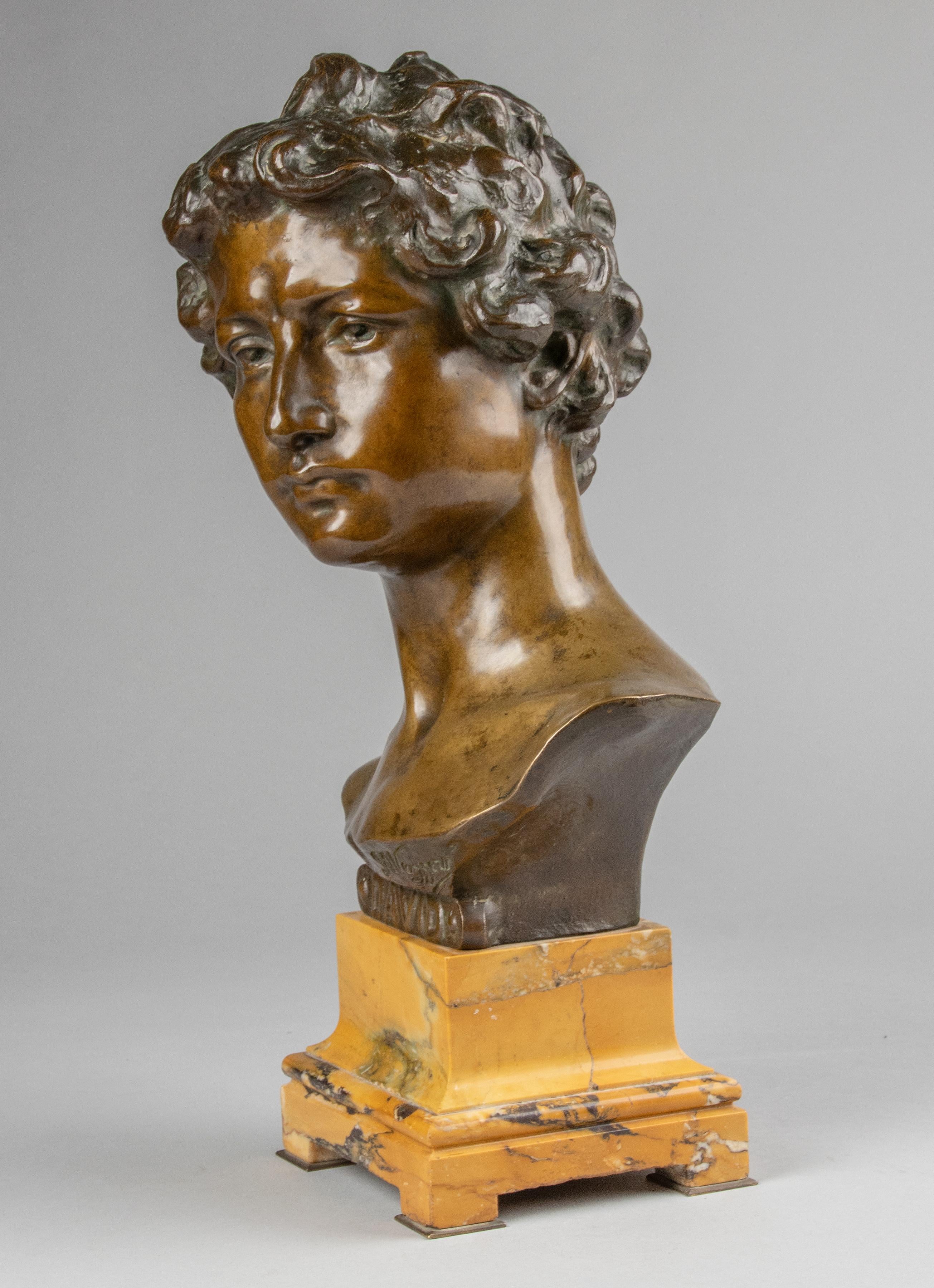 Belge Buste de David en bronze du début du XXe siècle, Dsir Weygers en vente