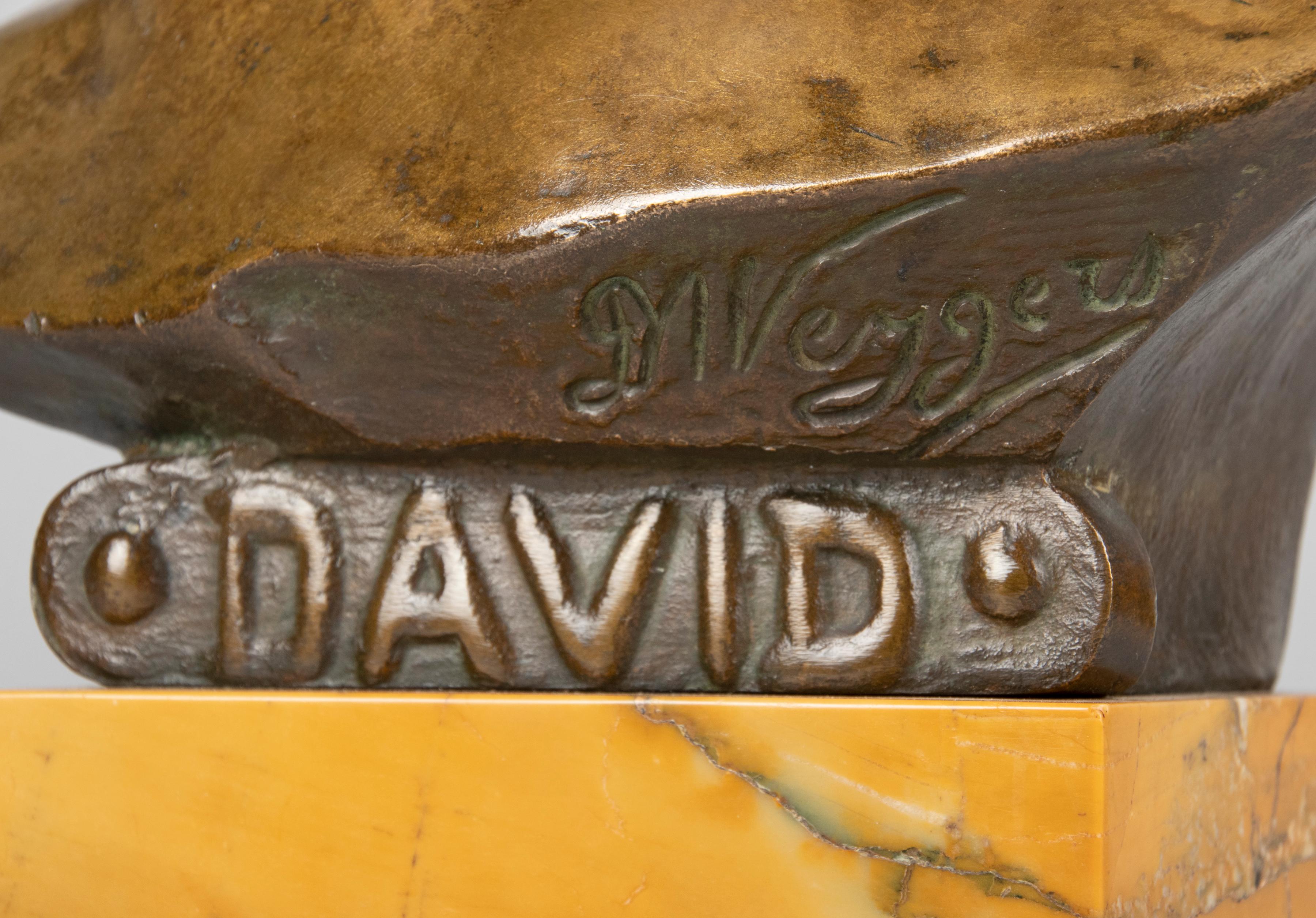 Moulage Buste de David en bronze du début du XXe siècle, Dsir Weygers en vente