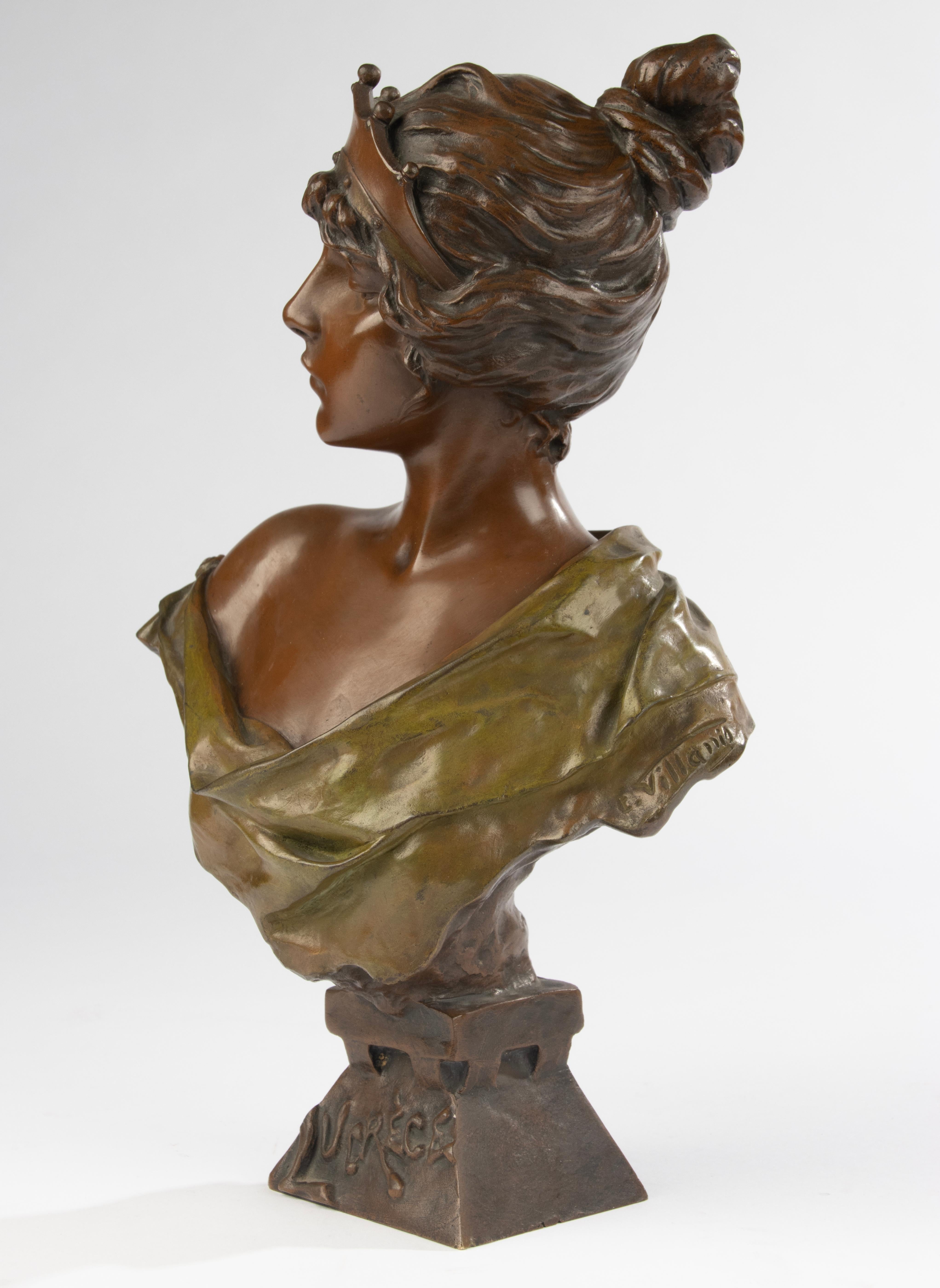 Early 20th Century Bronze Buste - Lucrece - by Emmanuel Villanis 7