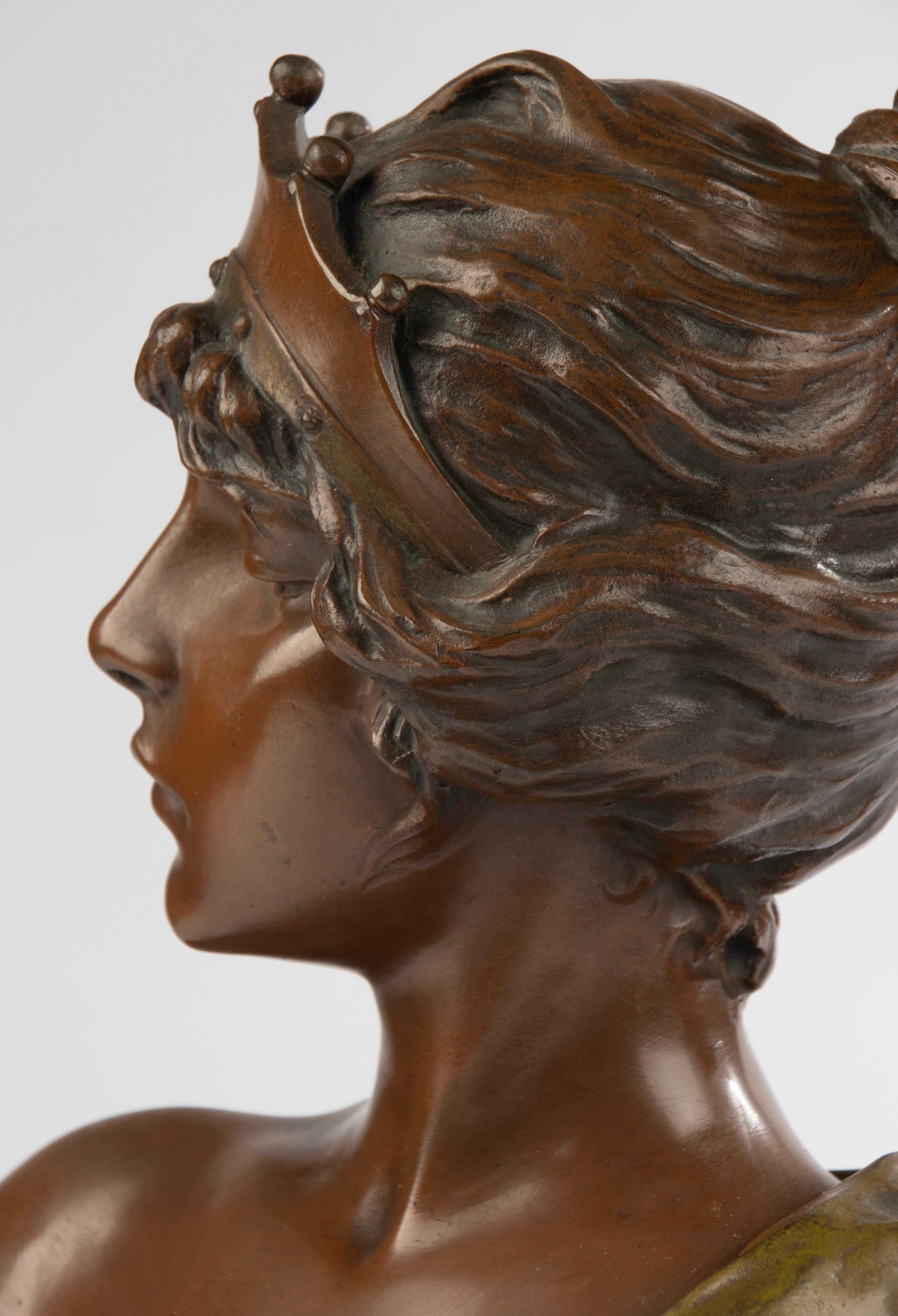 Early 20th Century Bronze Buste - Lucrece - by Emmanuel Villanis 8