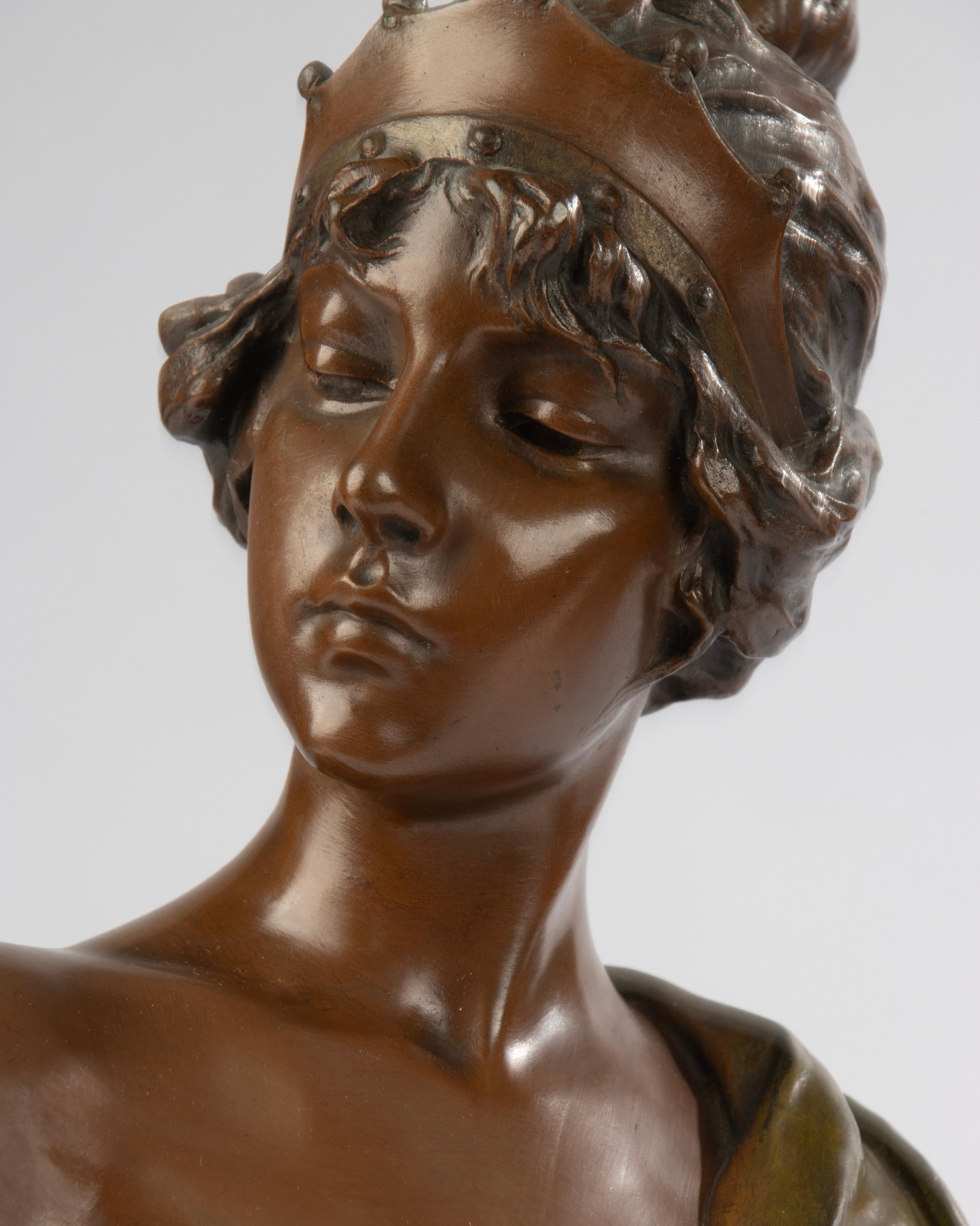 Early 20th Century Bronze Buste - Lucrece - by Emmanuel Villanis 10