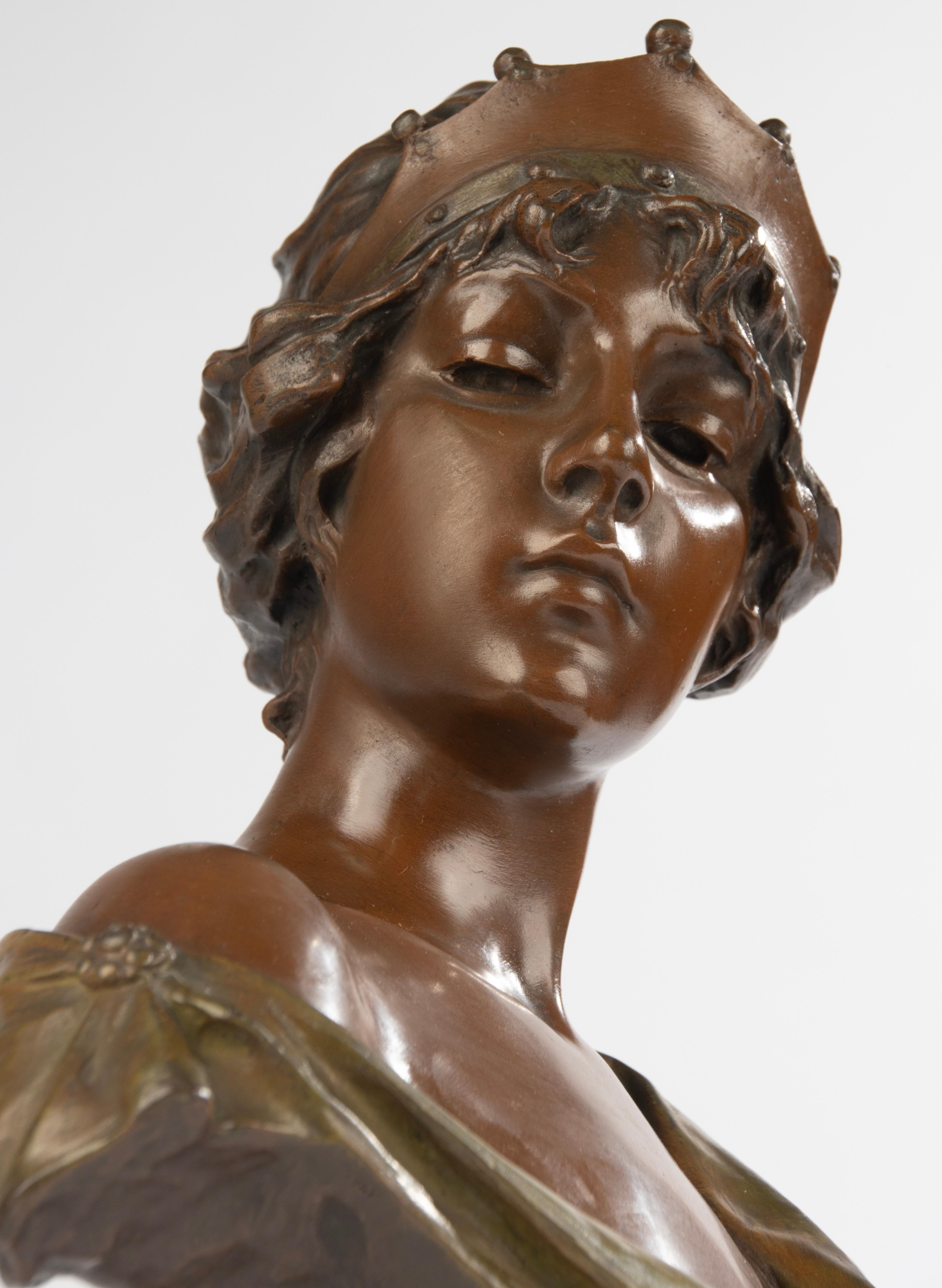 Early 20th Century Bronze Buste - Lucrece - by Emmanuel Villanis 13
