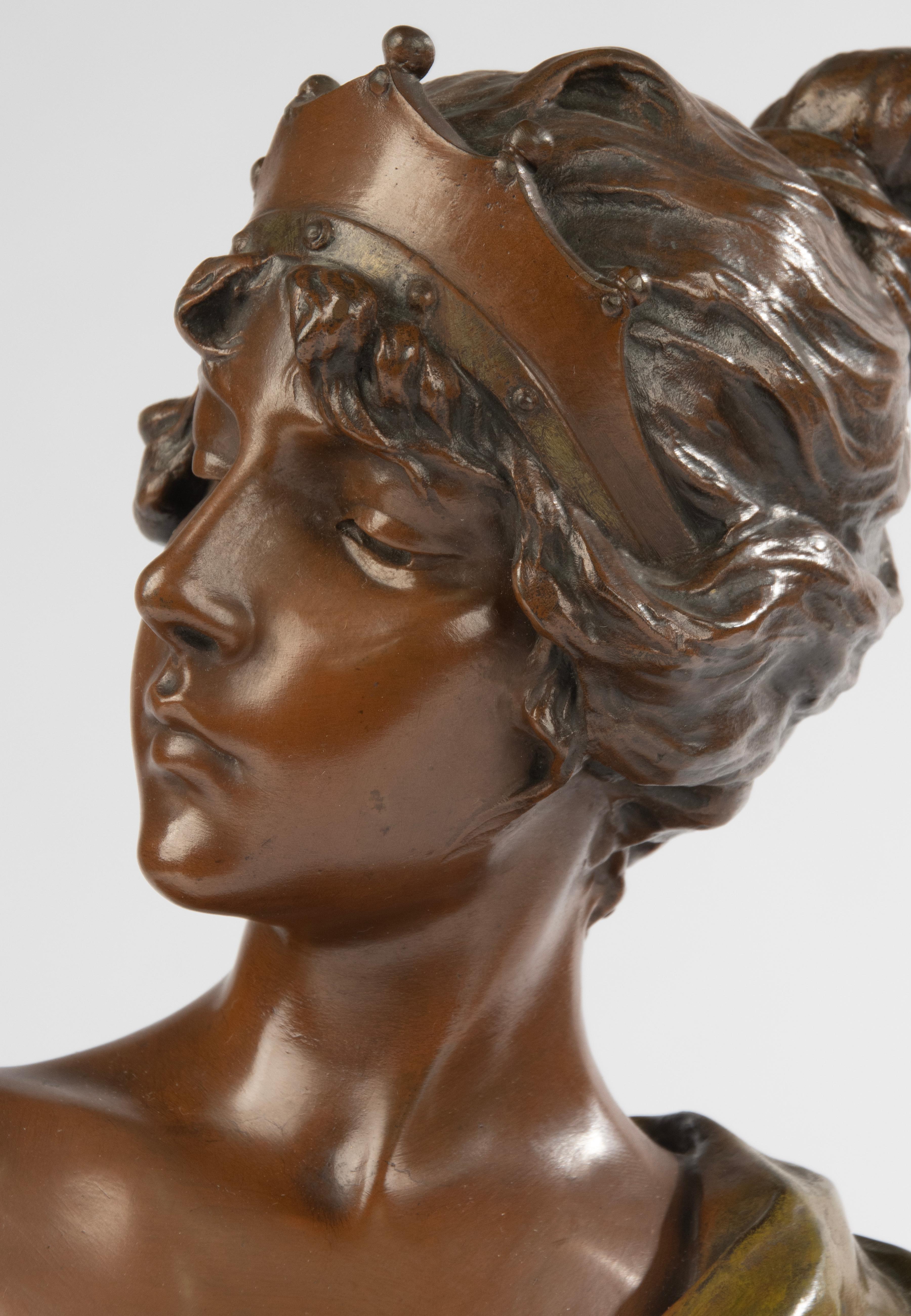 Early 20th Century Bronze Buste - Lucrece - by Emmanuel Villanis 2