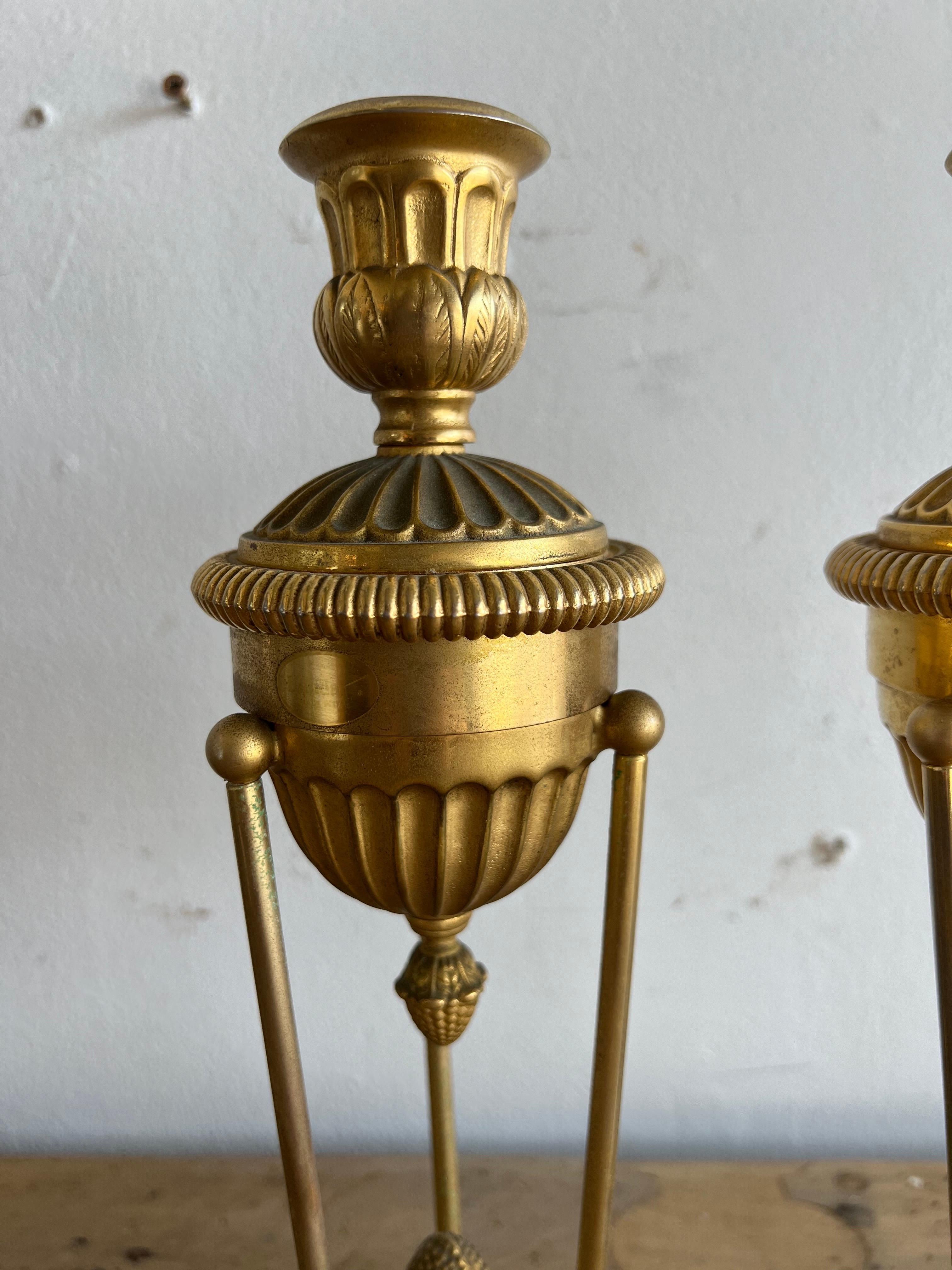 Moulage Bougeoirs en bronze du début du 20e siècle en vente
