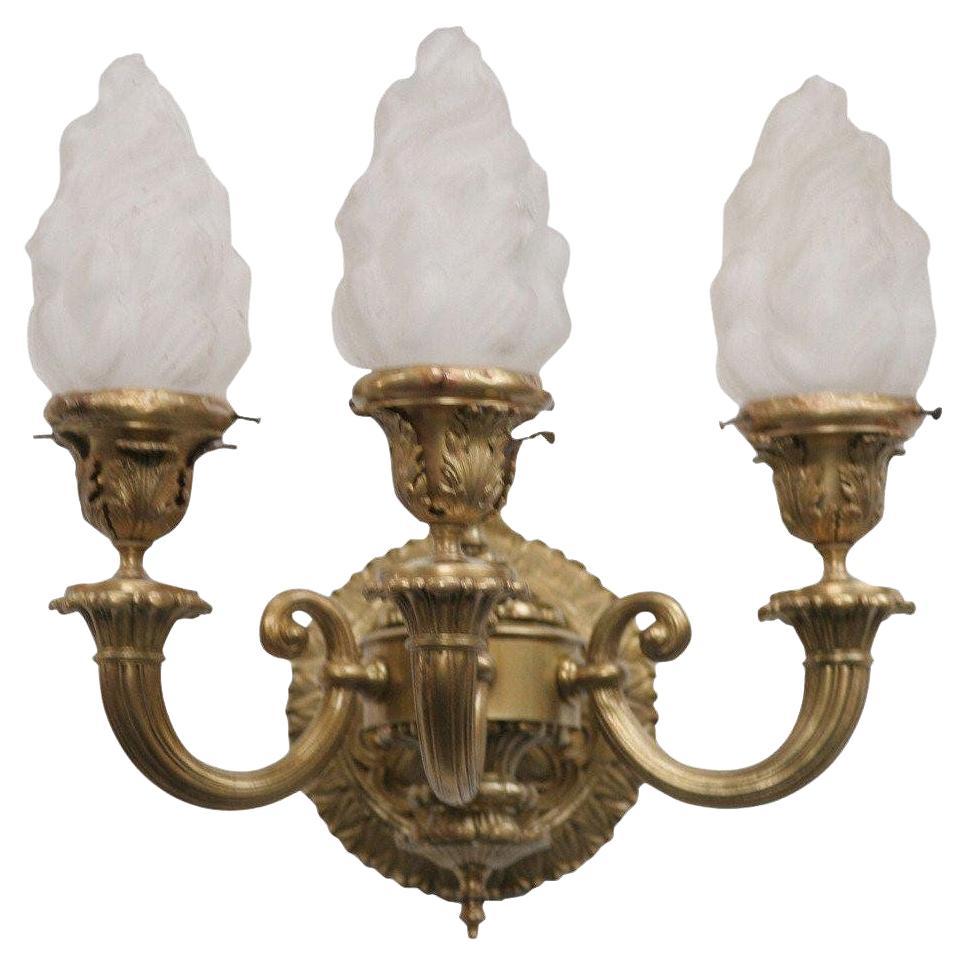 Early 20th Century Bronze Classical Revival Wall Sconce