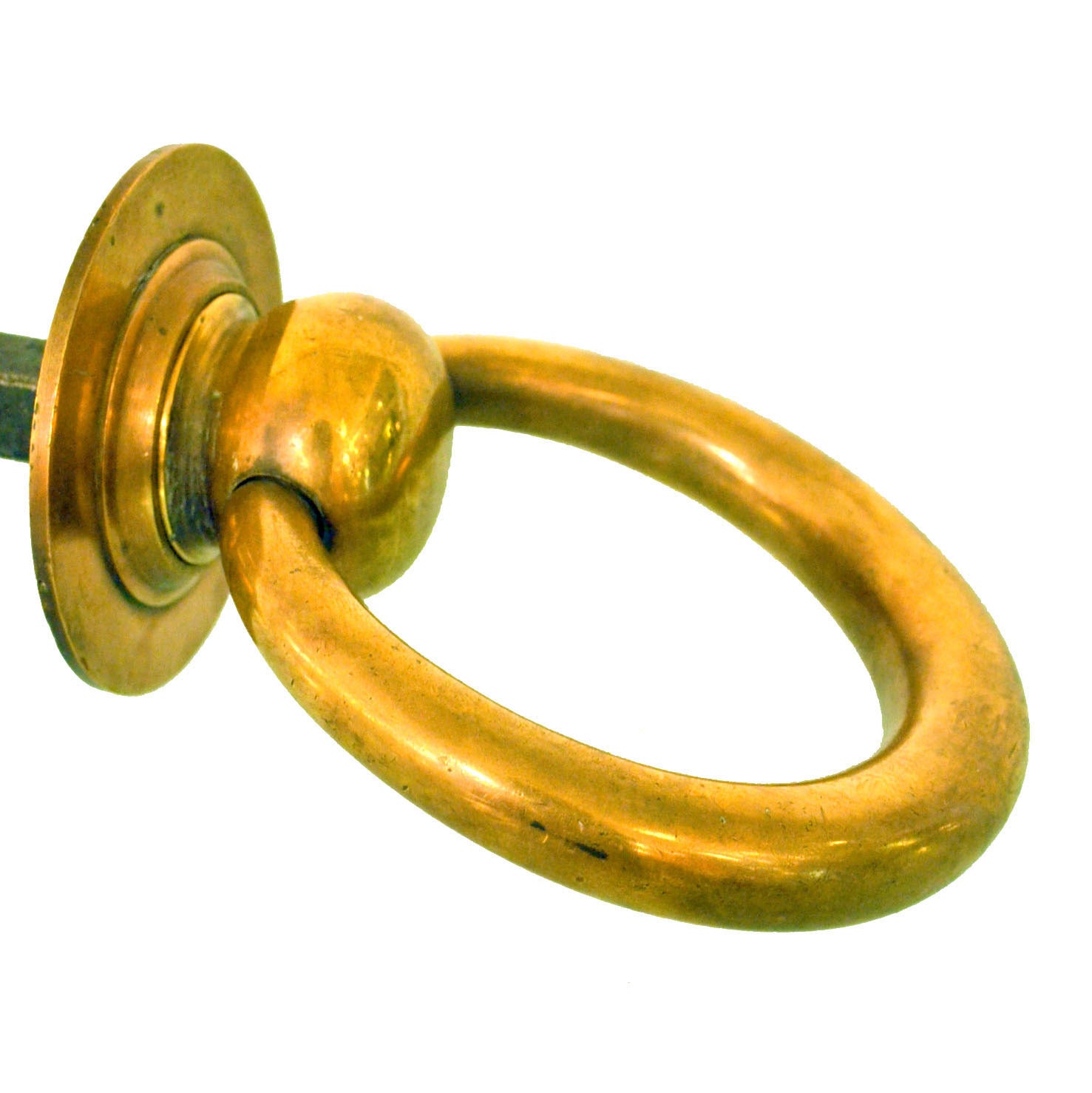 Early 20th century two-sided door knocker and door handle cast in bronze is made in Belgium.