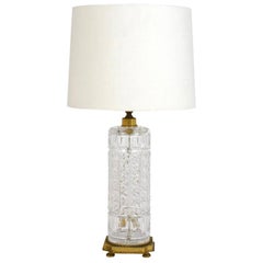 Early 20th Century Bronze Doré and Cut Crystal Table Lamp