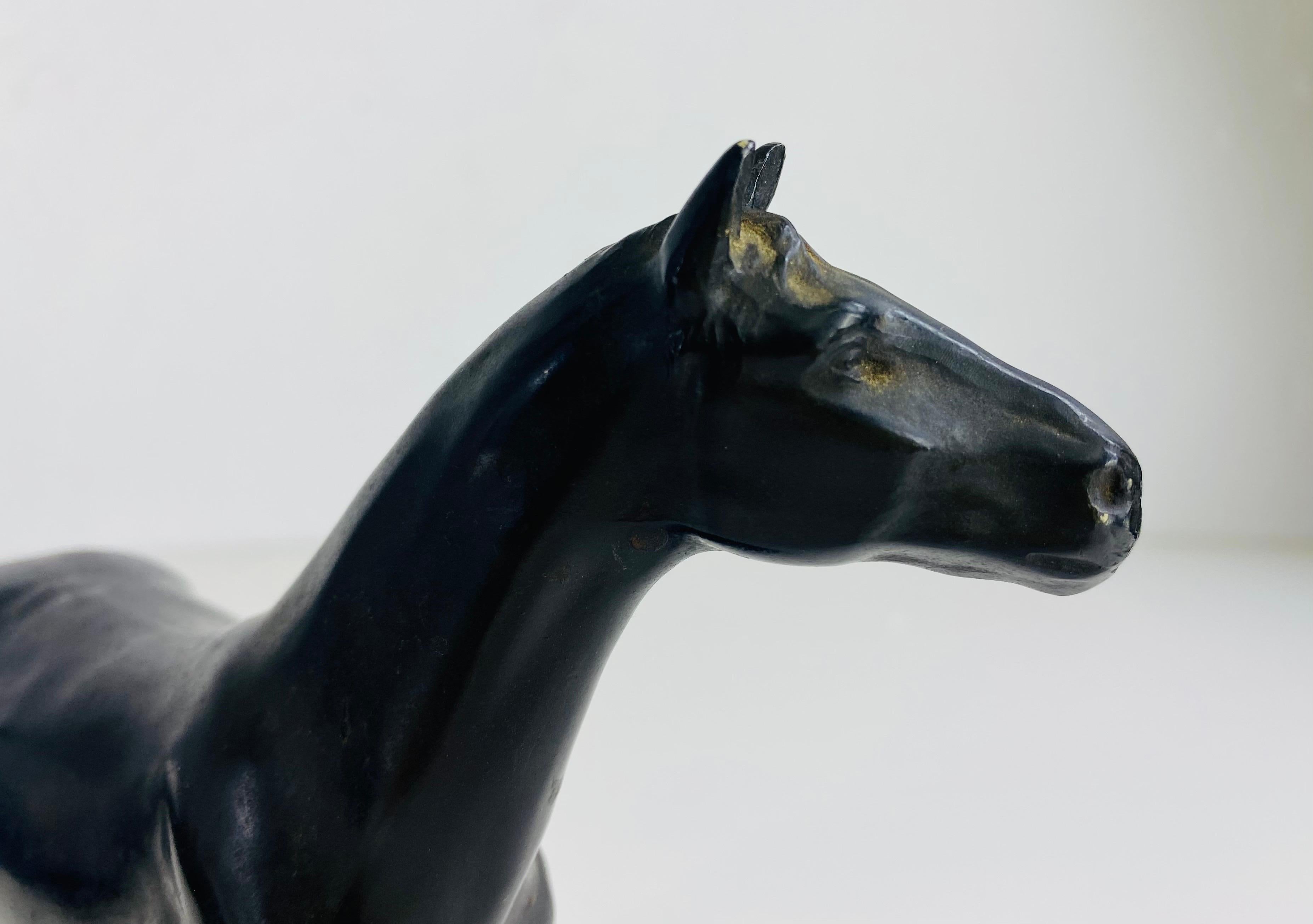 American Early 20th century bronze equestrian horse sculpture. For Sale